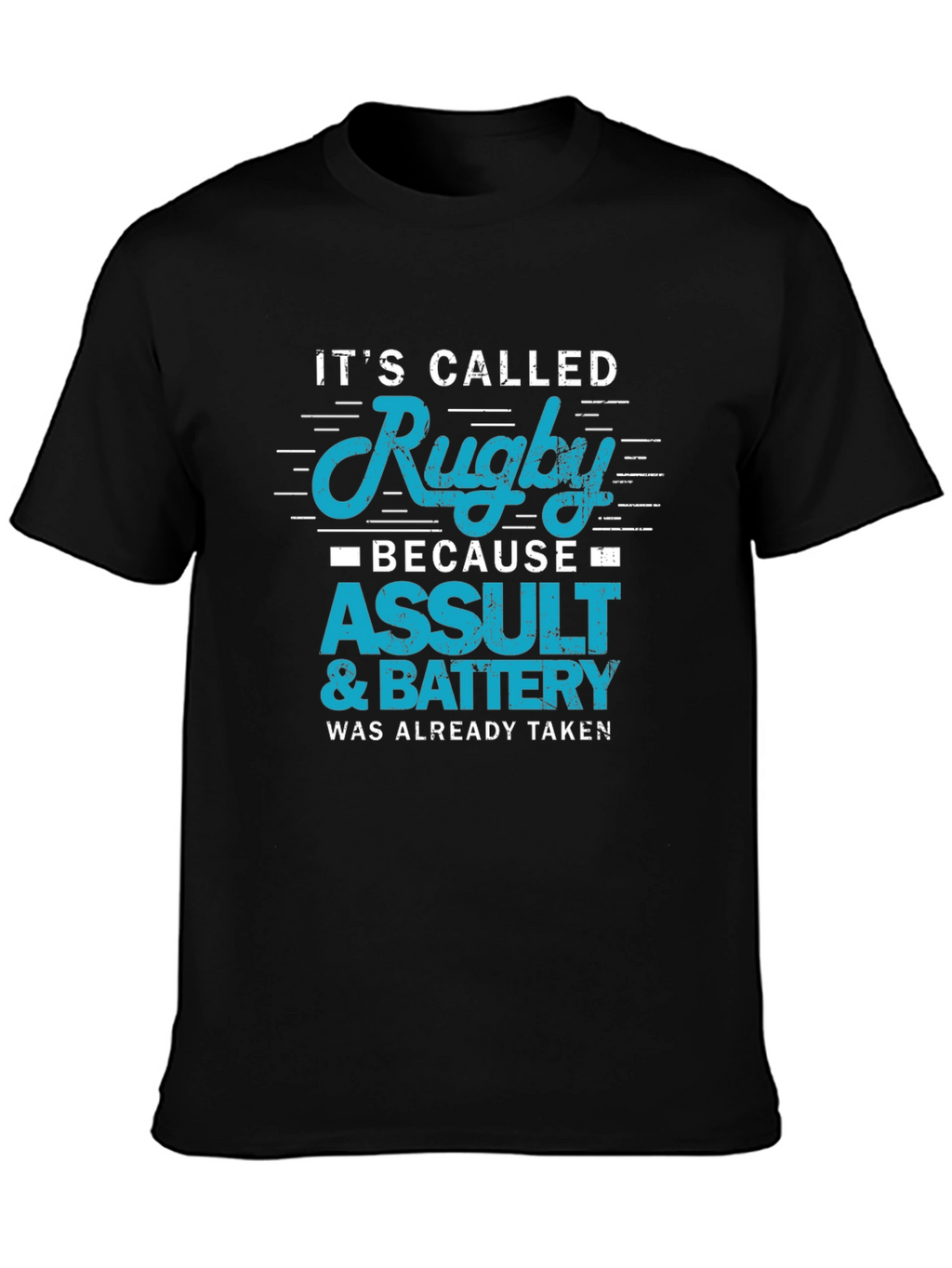 Rugby Assault & Battery Slogan T-Shirt