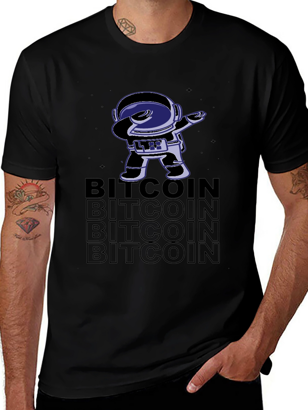 Bitcoin Astronaut Dab T-Shirt - Crypto Tee