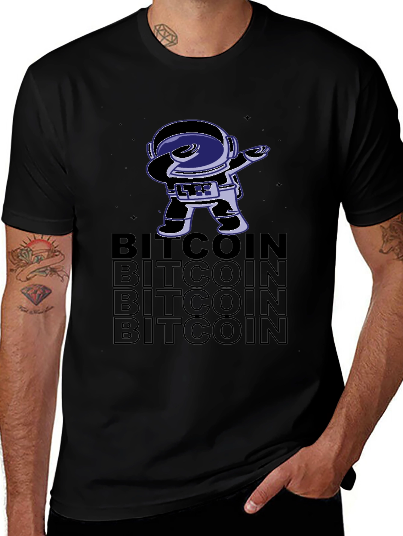 Bitcoin Astronaut Dab T-Shirt - Crypto Tee