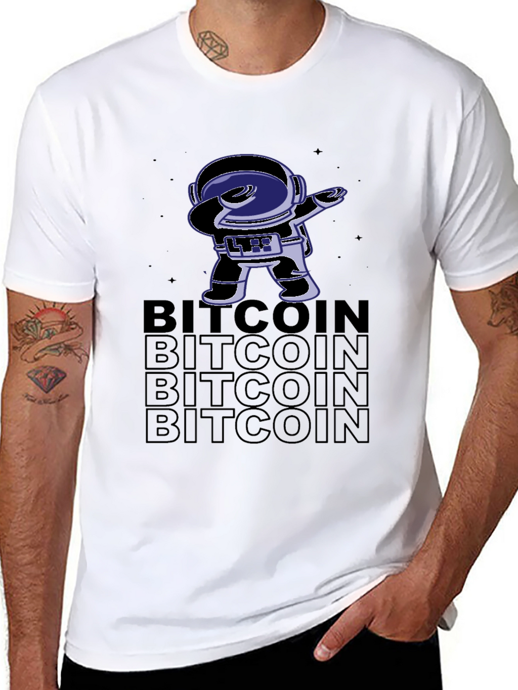 Bitcoin Astronaut Dab T-Shirt - Crypto Tee