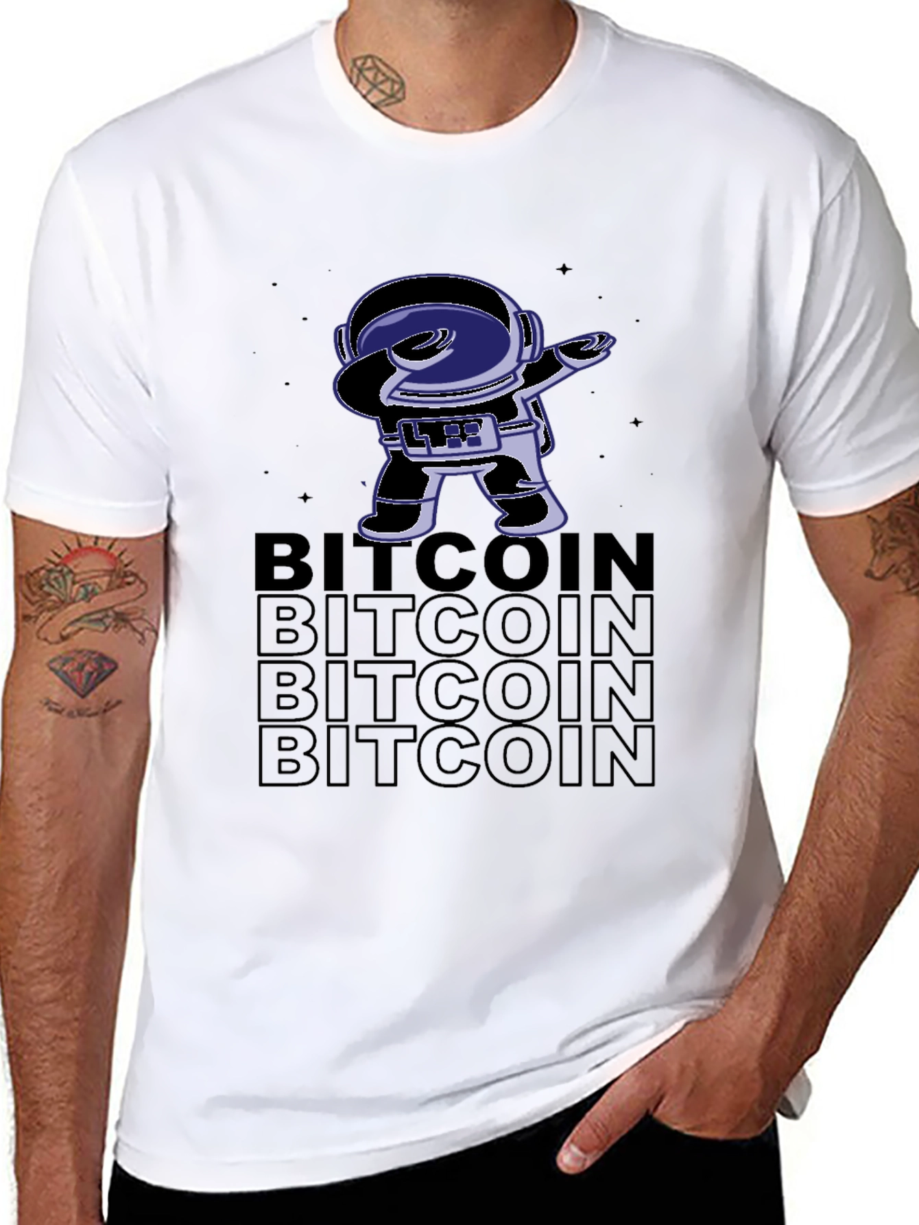 Bitcoin Astronaut Dab T-Shirt - Crypto Tee