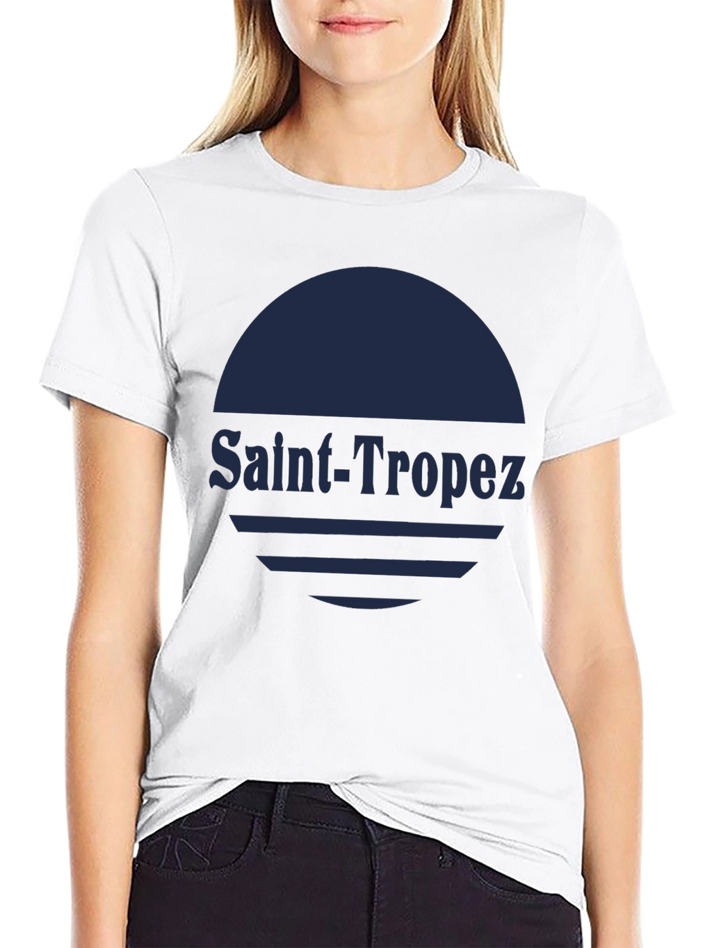 Saint-Tropez Graphic T-Shirt - Stylish Black Tee