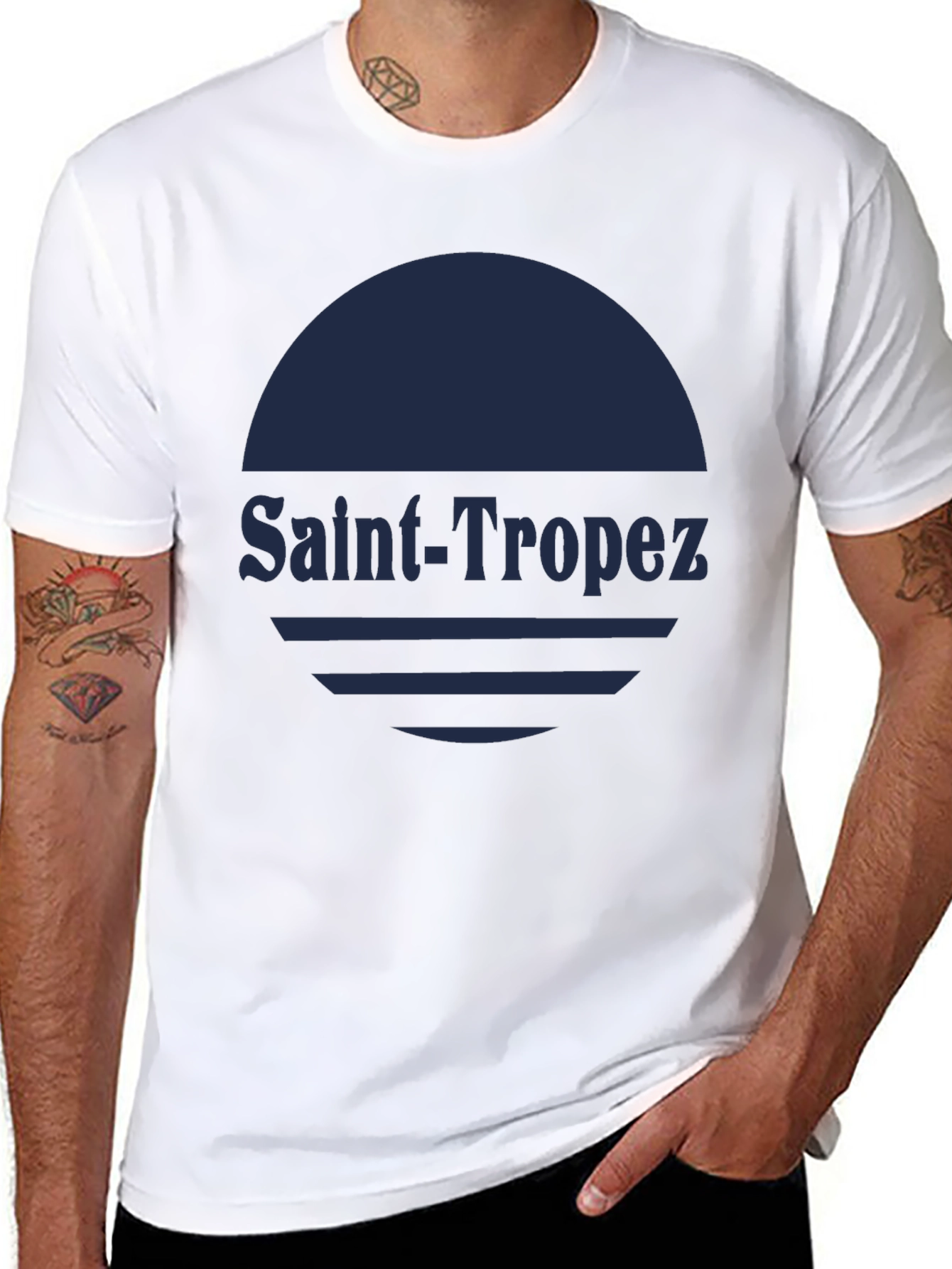Saint-Tropez Graphic T-Shirt - Stylish Black Tee