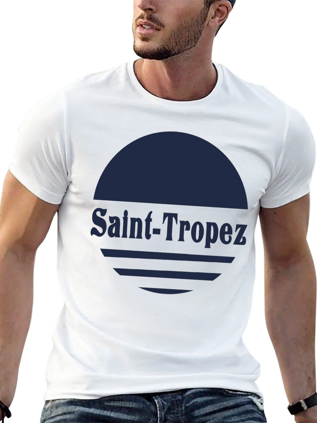 Saint-Tropez Graphic T-Shirt - Stylish Black Tee