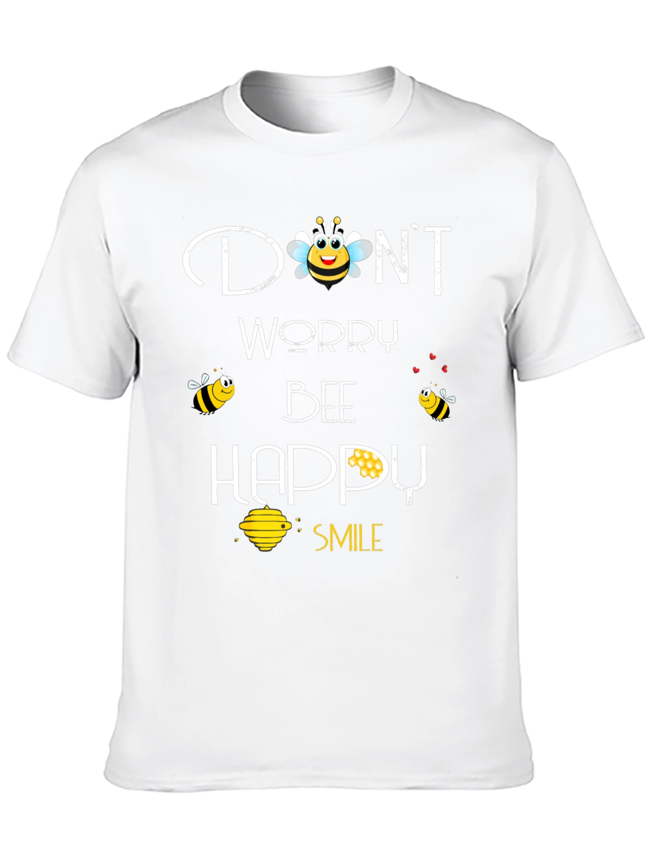 Dont Worry Bee Happy Graphic Tee - Black