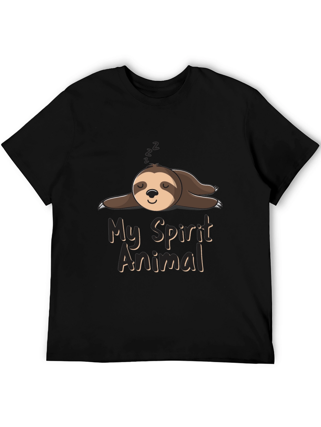 Lazy Sloth Spirit Animal Black T-Shirt