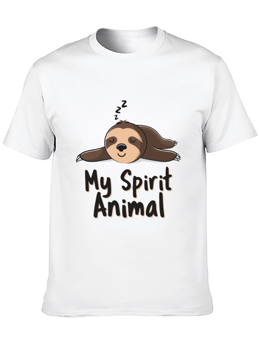 Lazy Sloth Spirit Animal Black T-Shirt