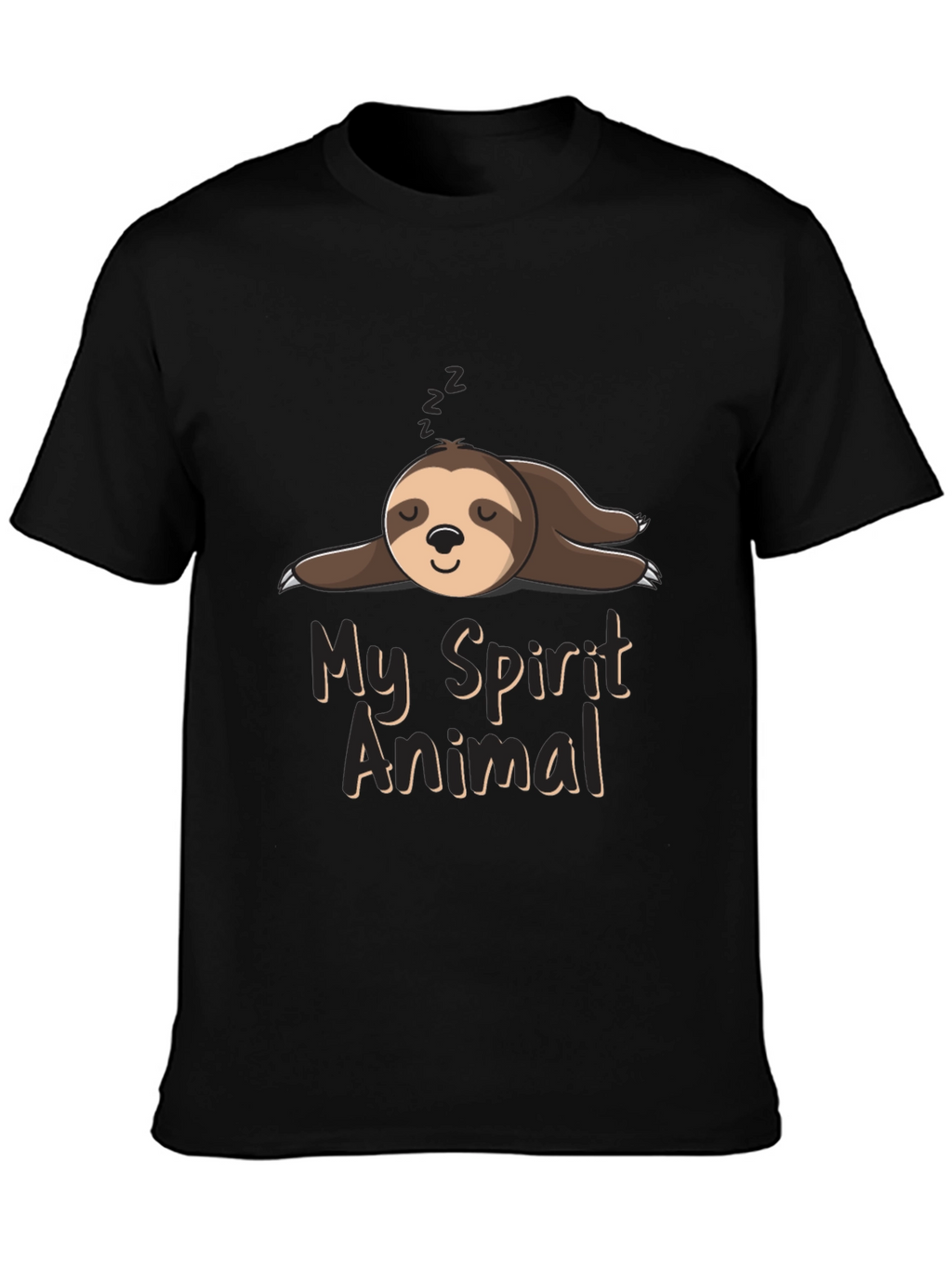 Lazy Sloth Spirit Animal Black T-Shirt