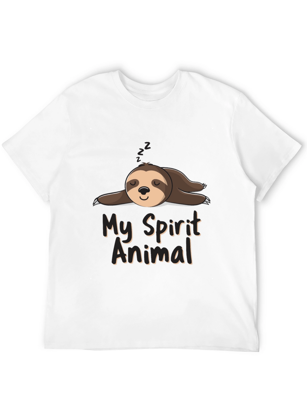 Lazy Sloth Spirit Animal Black T-Shirt