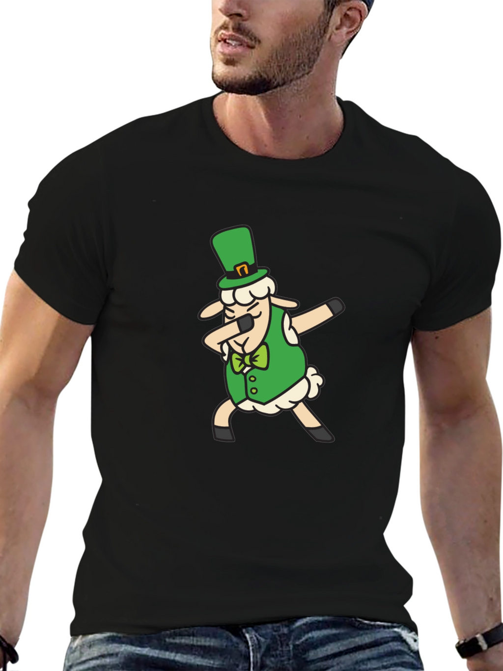 Lucky Sheep Dab T-Shirt - St. Patricks Day Tee