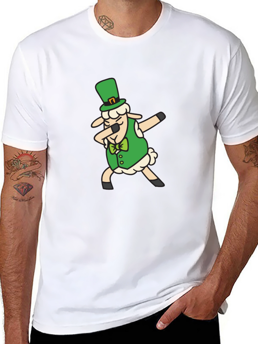Lucky Sheep Dab T-Shirt - St. Patricks Day Tee