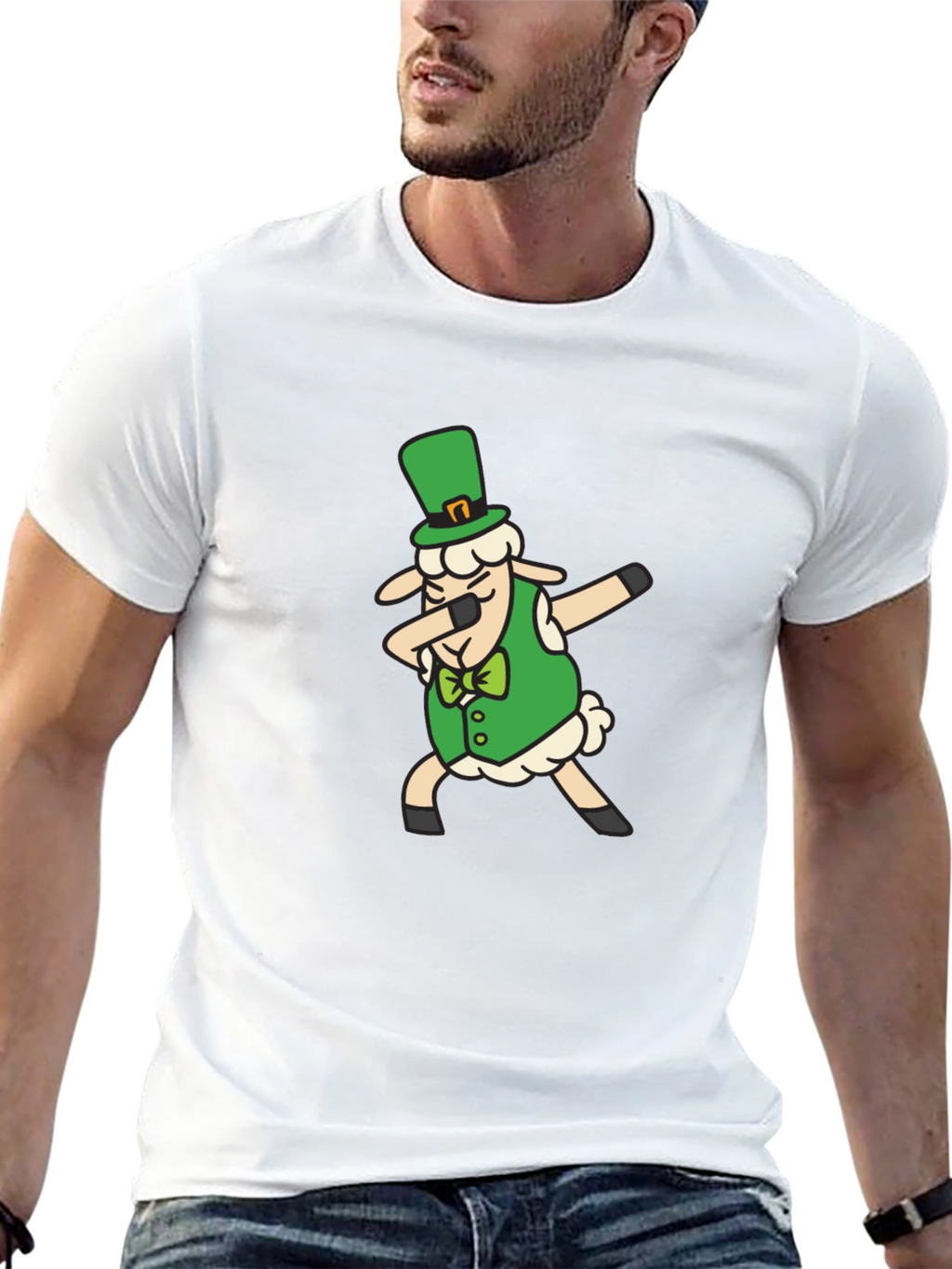 Lucky Sheep Dab T-Shirt - St. Patricks Day Tee