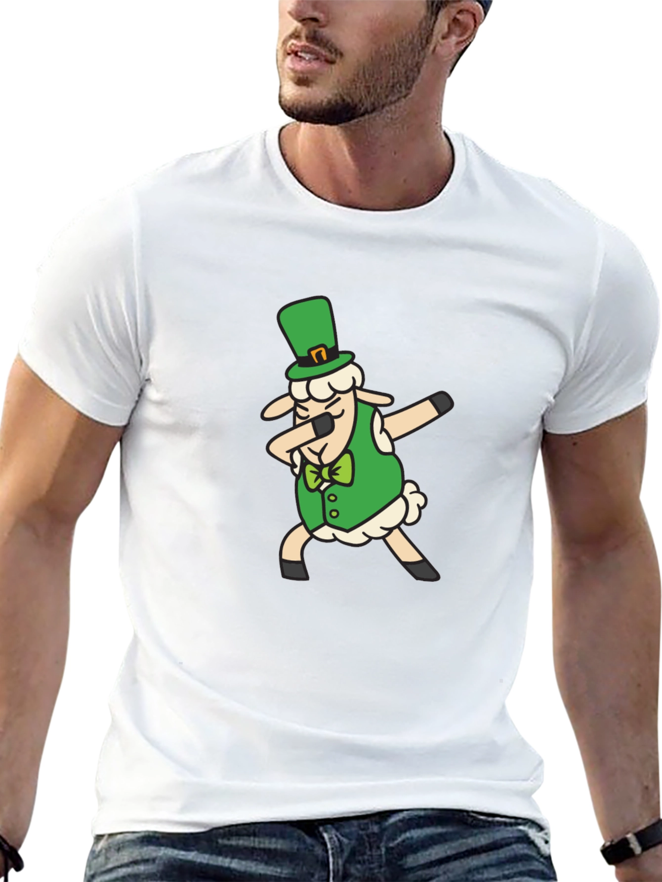 Lucky Sheep Dab T-Shirt - St. Patricks Day Tee