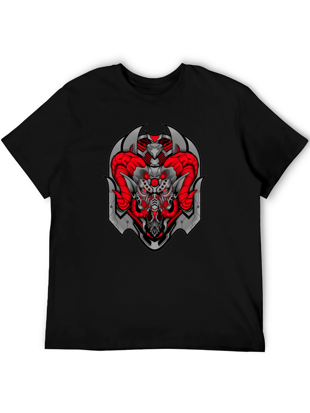 Cyberpunk Ram T-Shirt - Black Graphic Tee