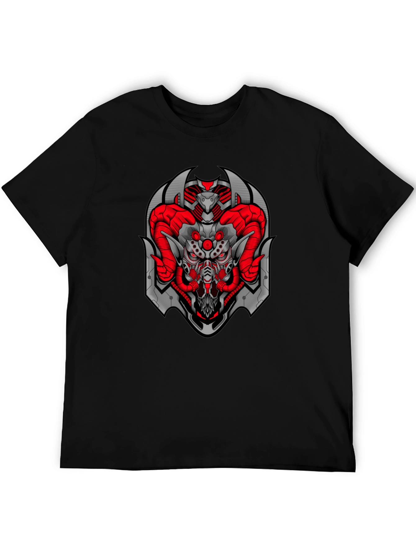 Cyberpunk Ram T-Shirt - Black Graphic Tee