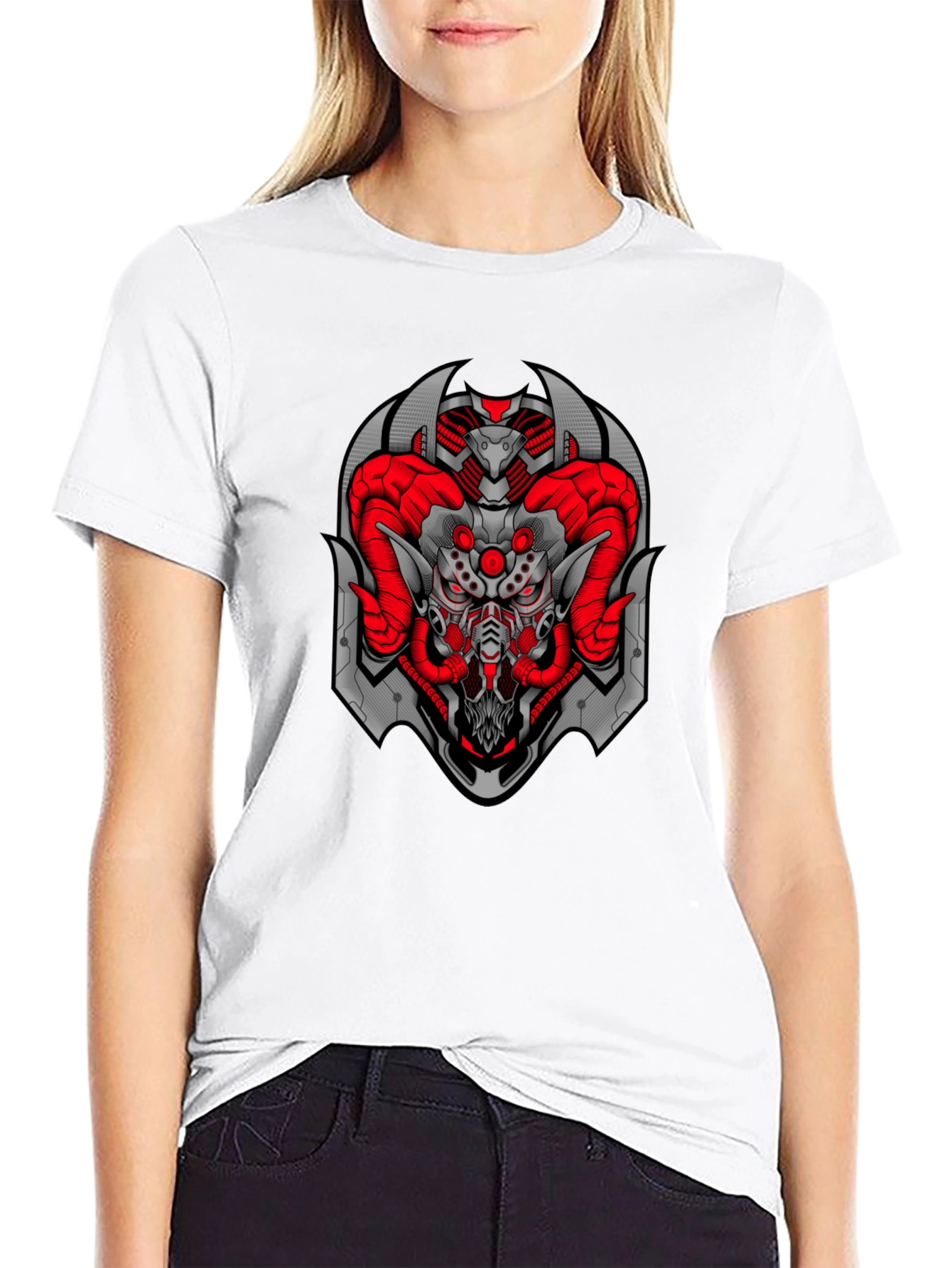 Cyberpunk Ram T-Shirt - Black Graphic Tee