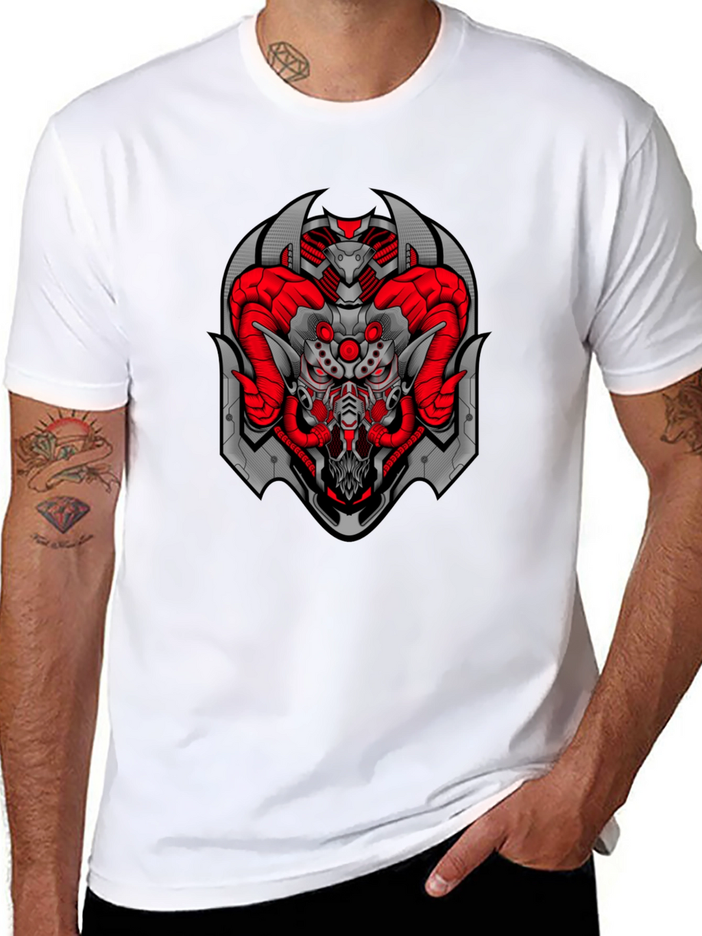 Cyberpunk Ram T-Shirt - Black Graphic Tee