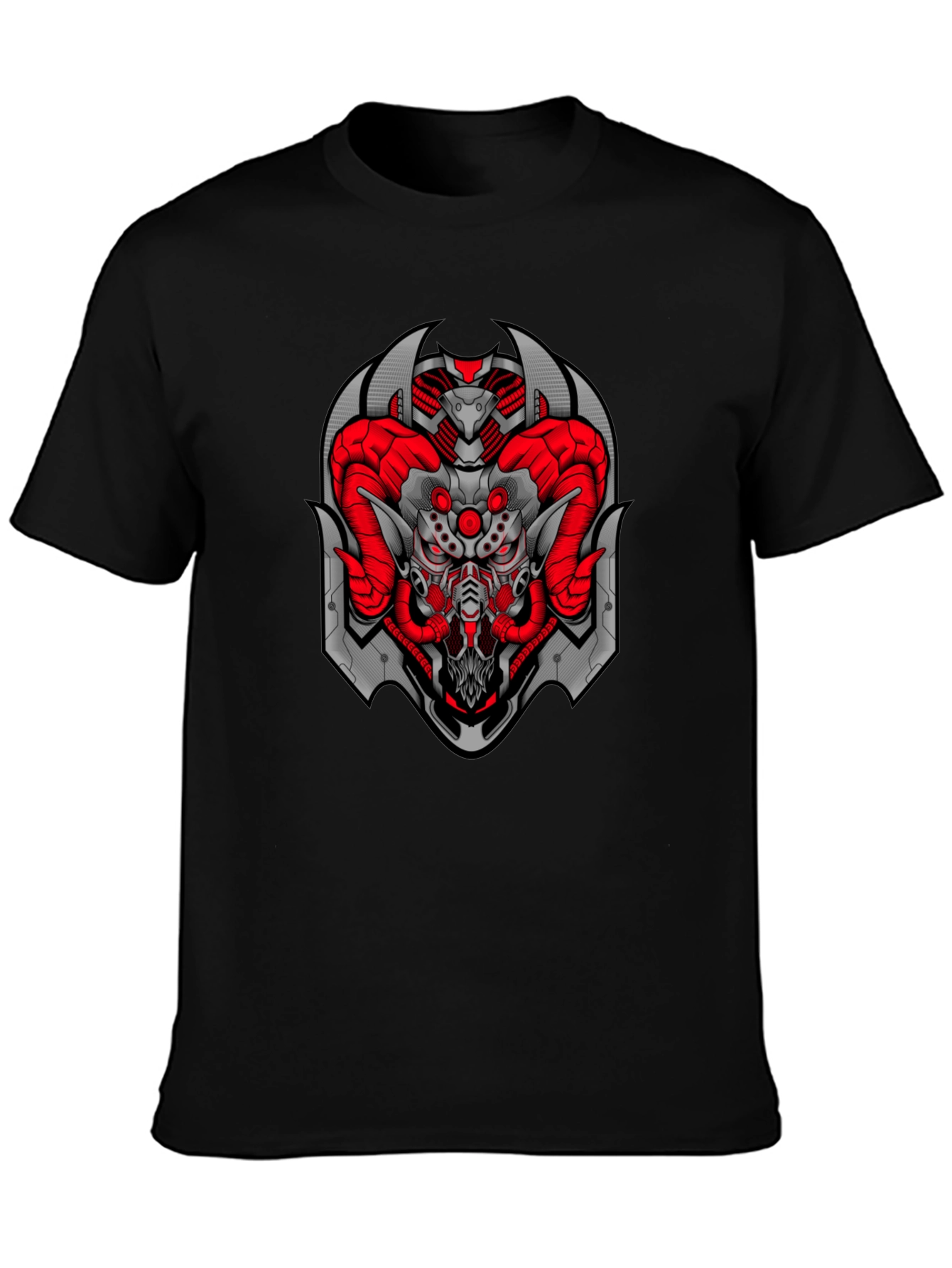 Cyberpunk Ram T-Shirt - Black Graphic Tee