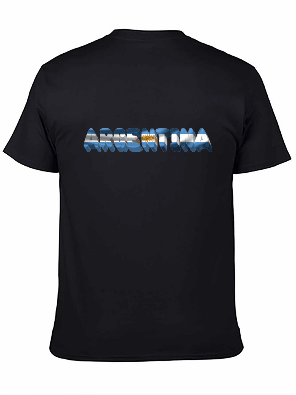 Argentina Flag Black T-Shirt