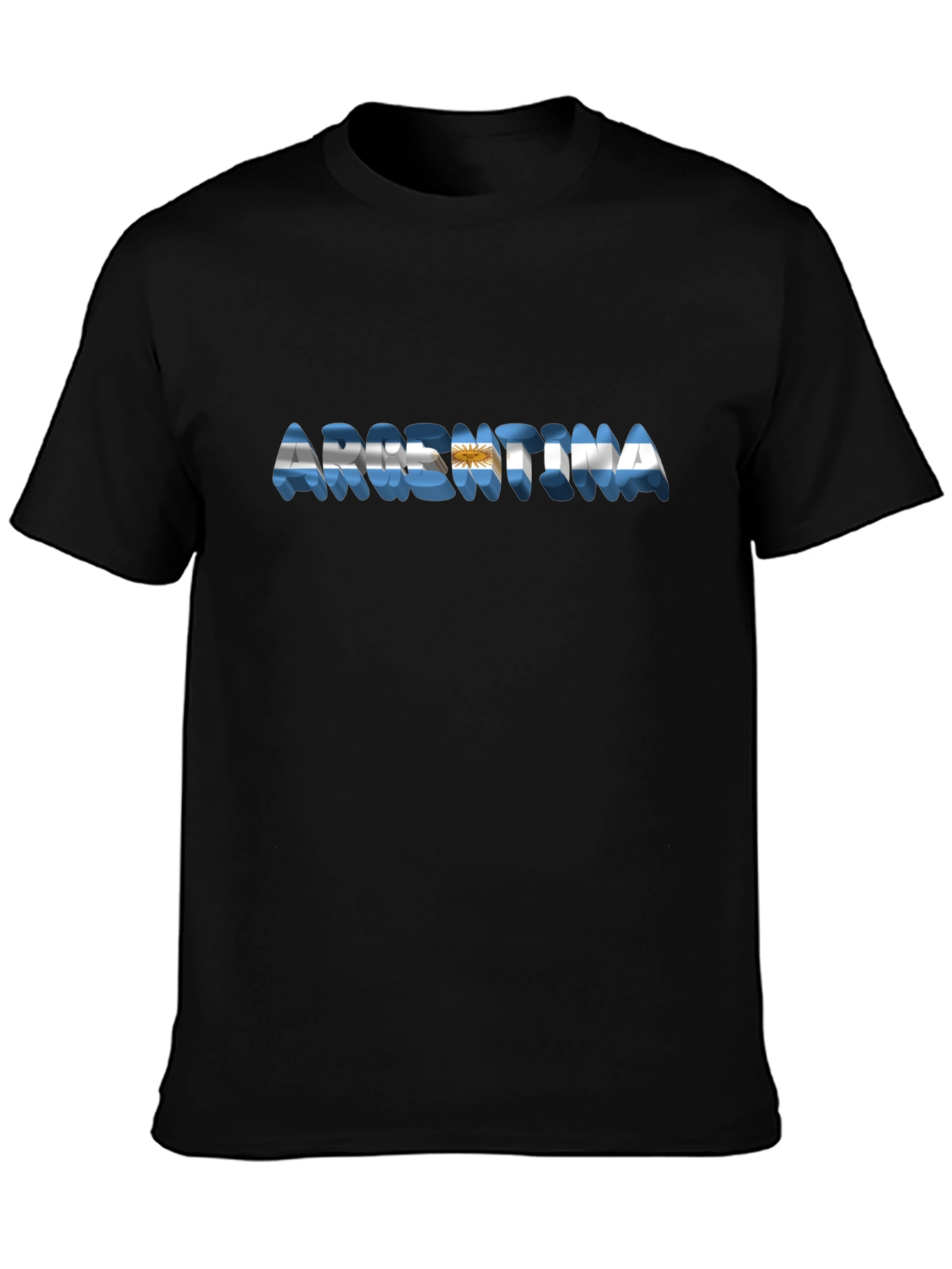 Argentina Flag Black T-Shirt