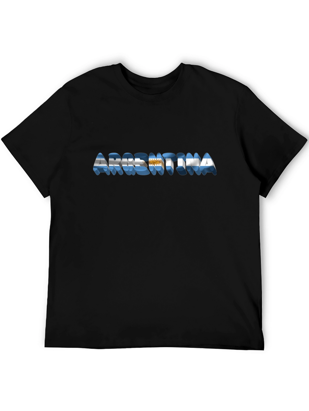 Argentina Flag Black T-Shirt