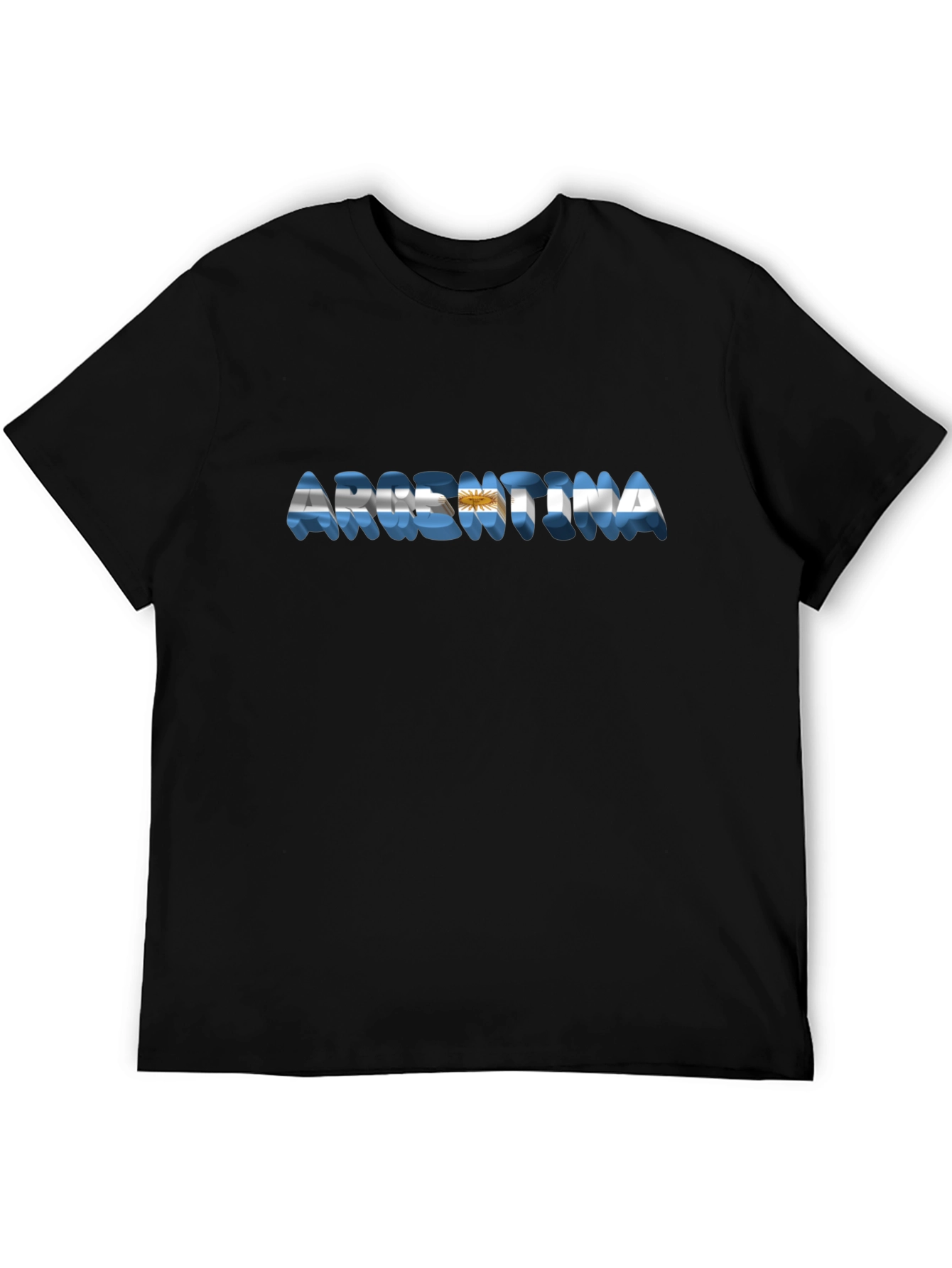 Argentina Flag Black T-Shirt