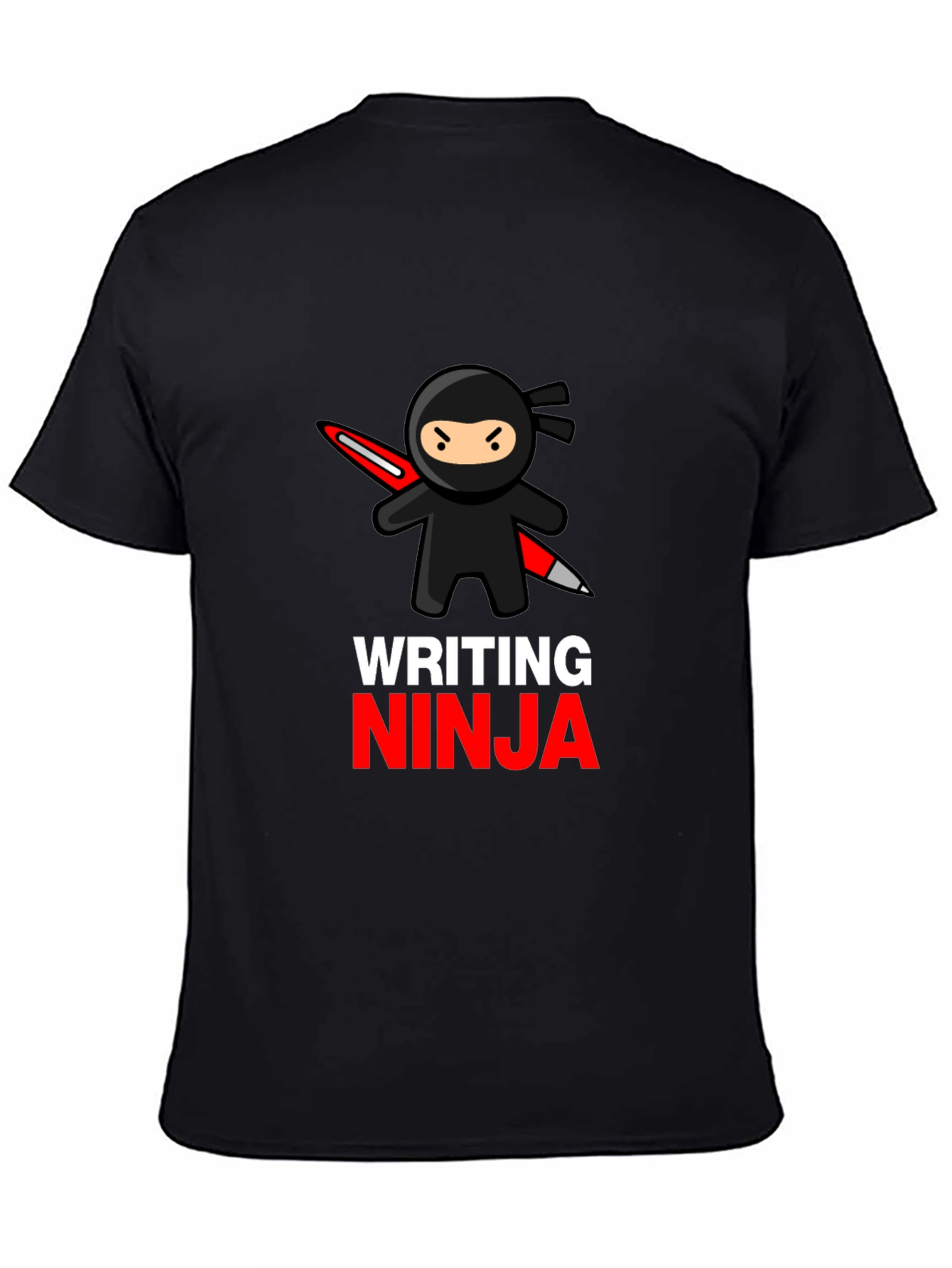 Writing Ninja T-Shirt - Black Graphic Tee