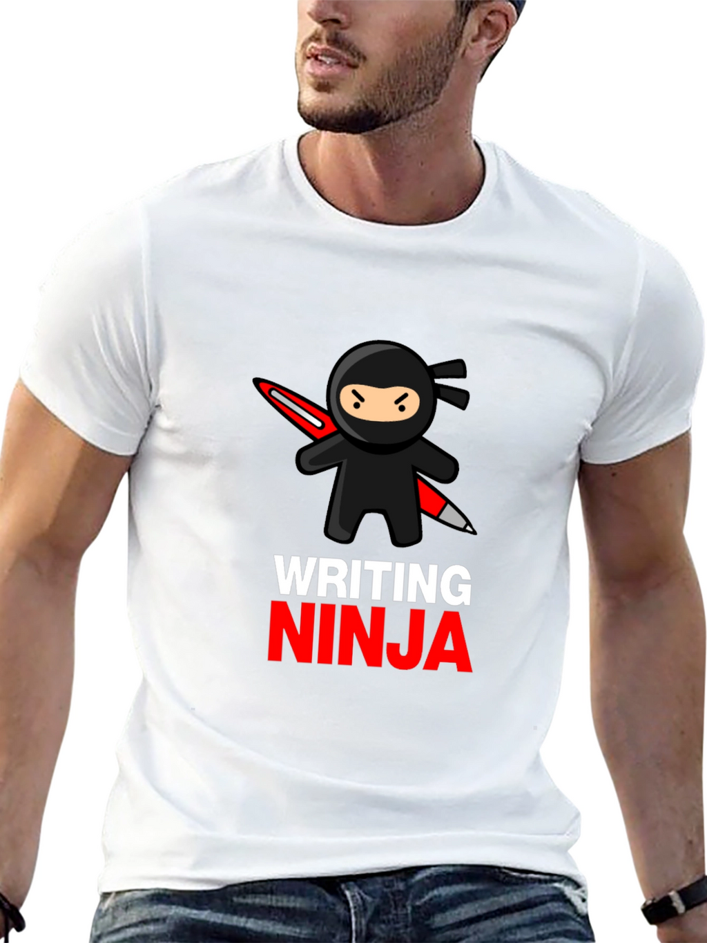 Writing Ninja T-Shirt - Black Graphic Tee