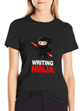 Writing Ninja T-Shirt - Black Graphic Tee