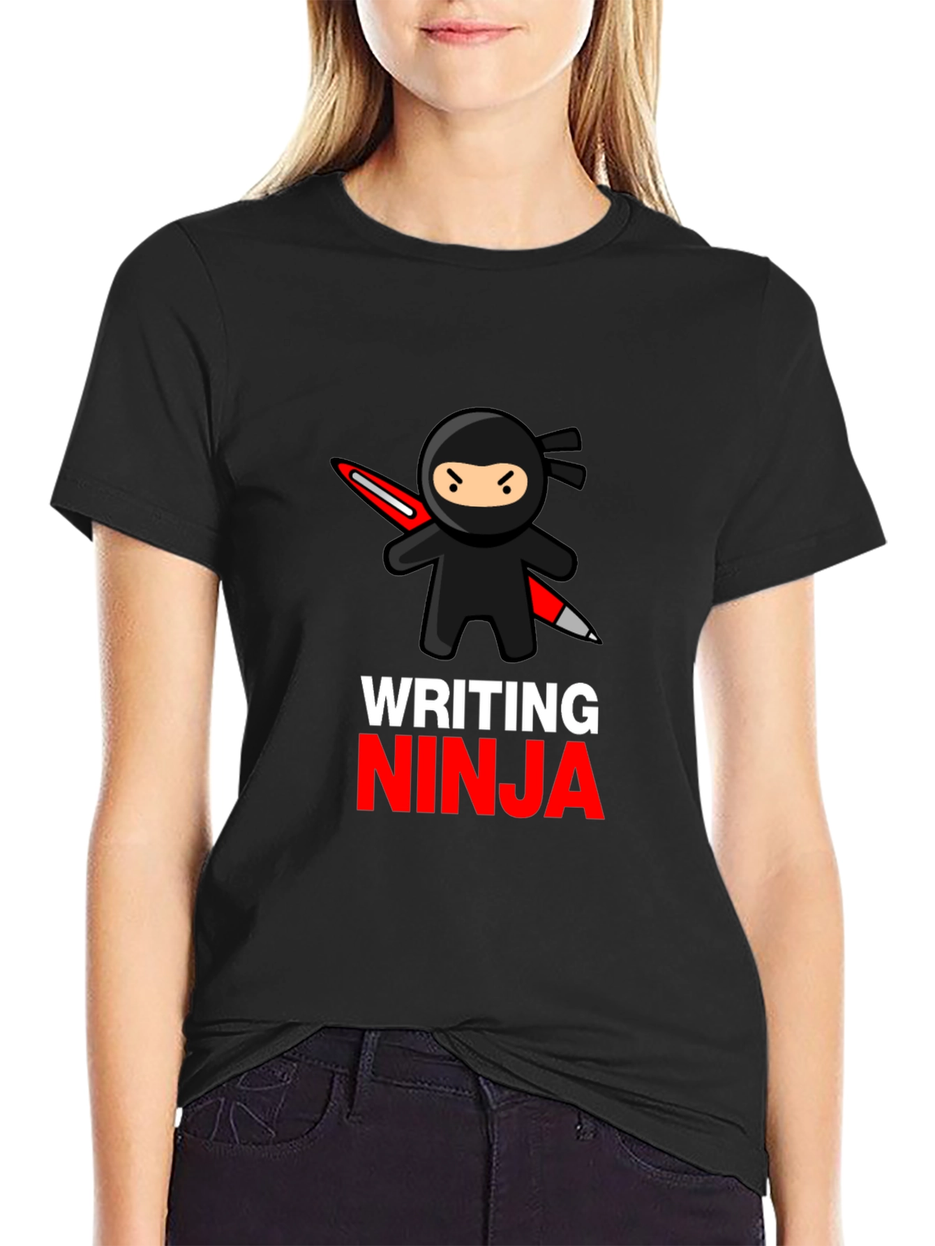 Writing Ninja T-Shirt - Black Graphic Tee