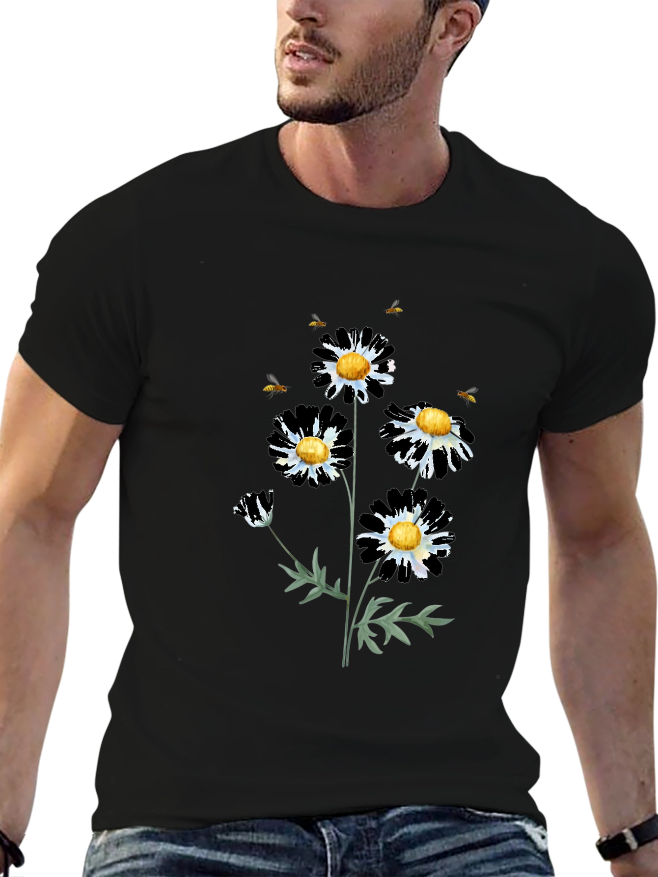 Floral Graphic Tee - Daisy & Bees T-Shirt