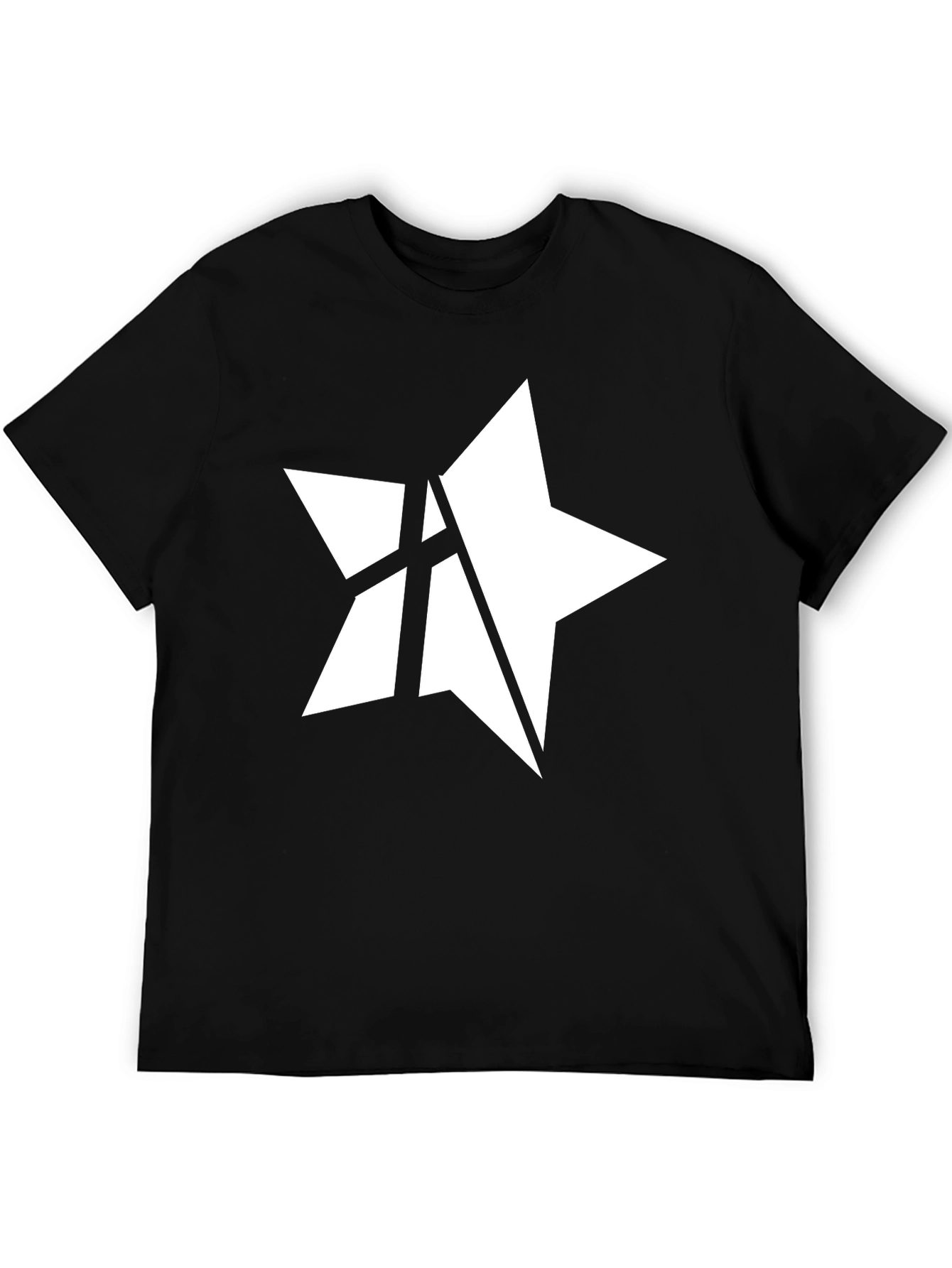 Star Logo Black Tee - Modern Graphic Design Shirt