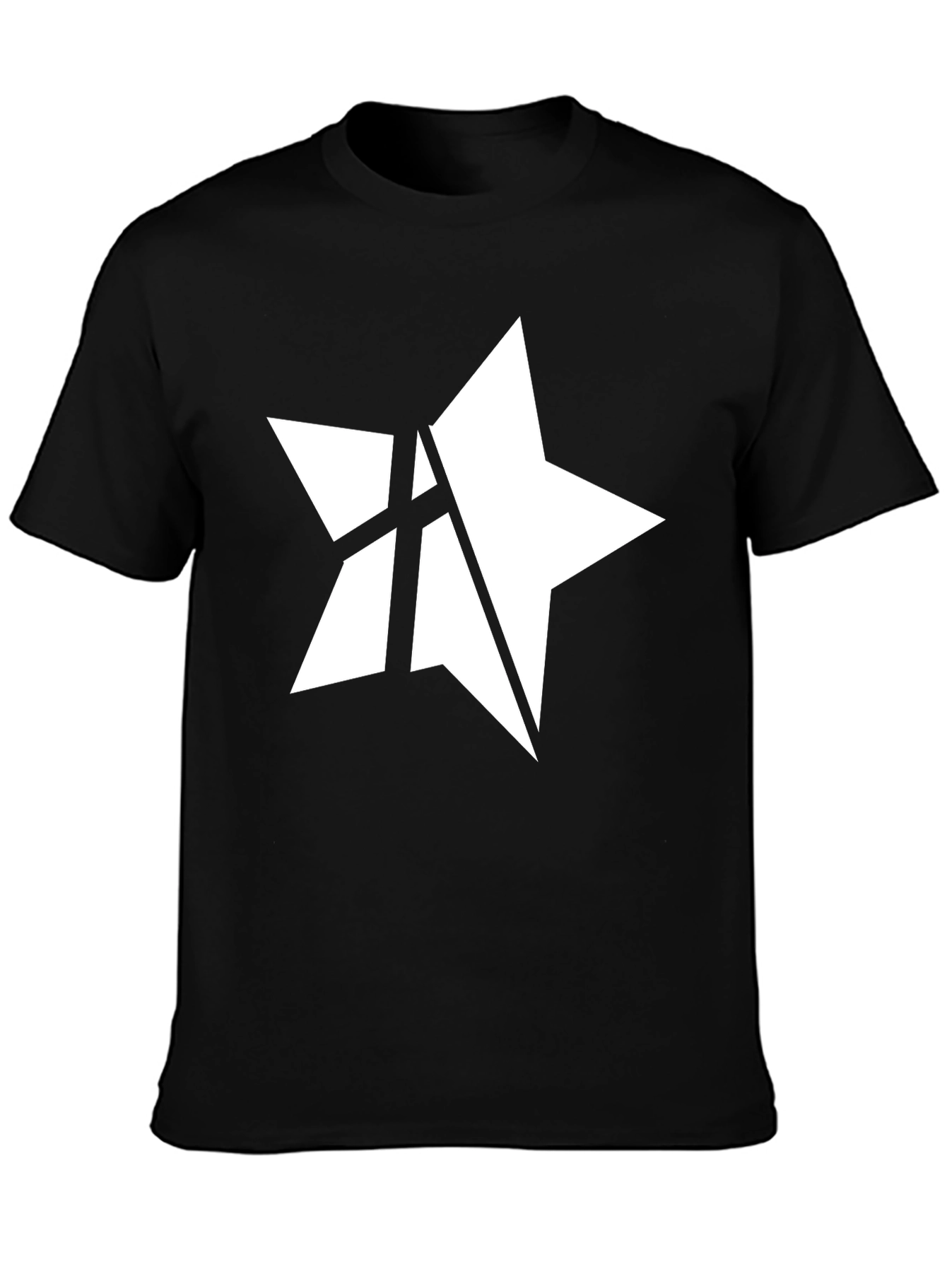 Star Logo Black Tee - Modern Graphic Design Shirt