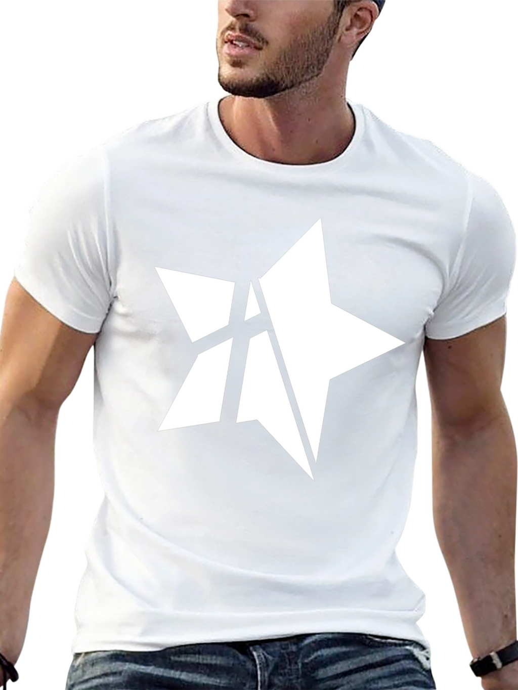 Star Logo Black Tee - Modern Graphic Design Shirt