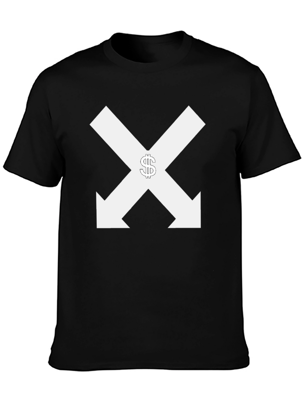 Black Tee with Arrows & Dollar Sign
