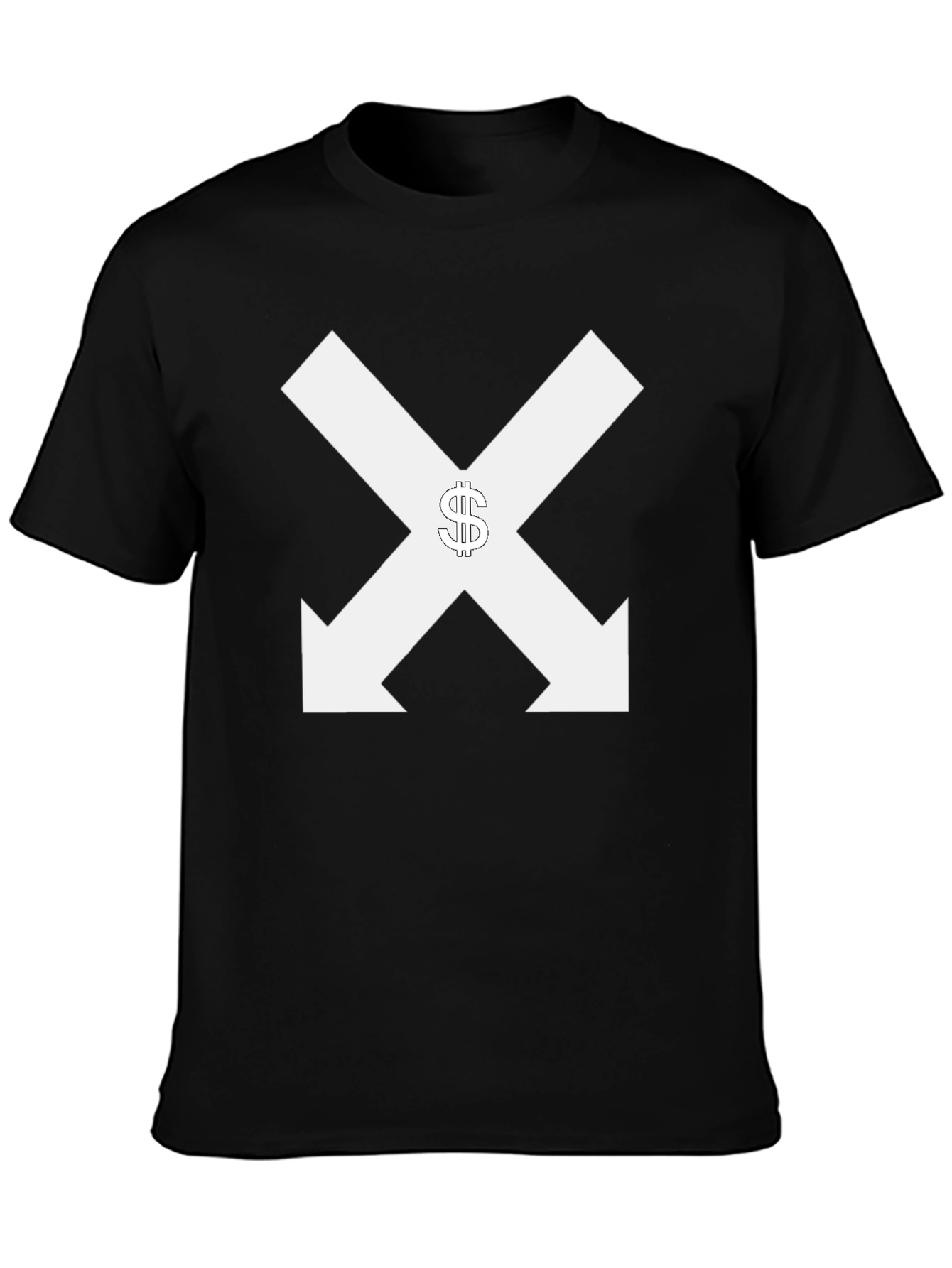 Black Tee with Arrows & Dollar Sign
