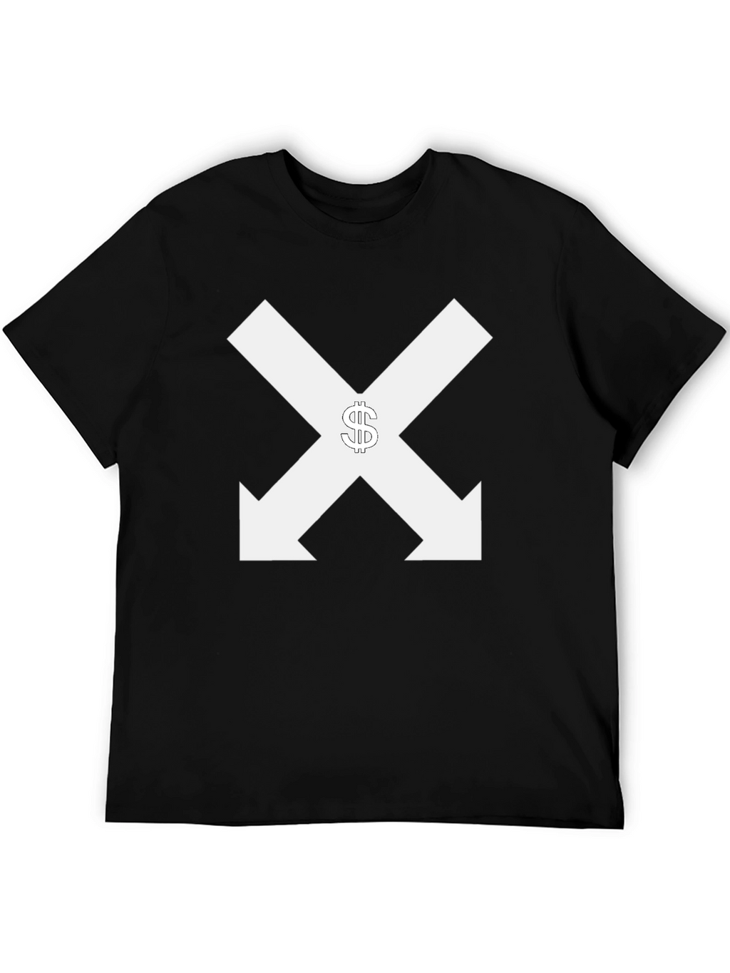 Black Tee with Arrows & Dollar Sign