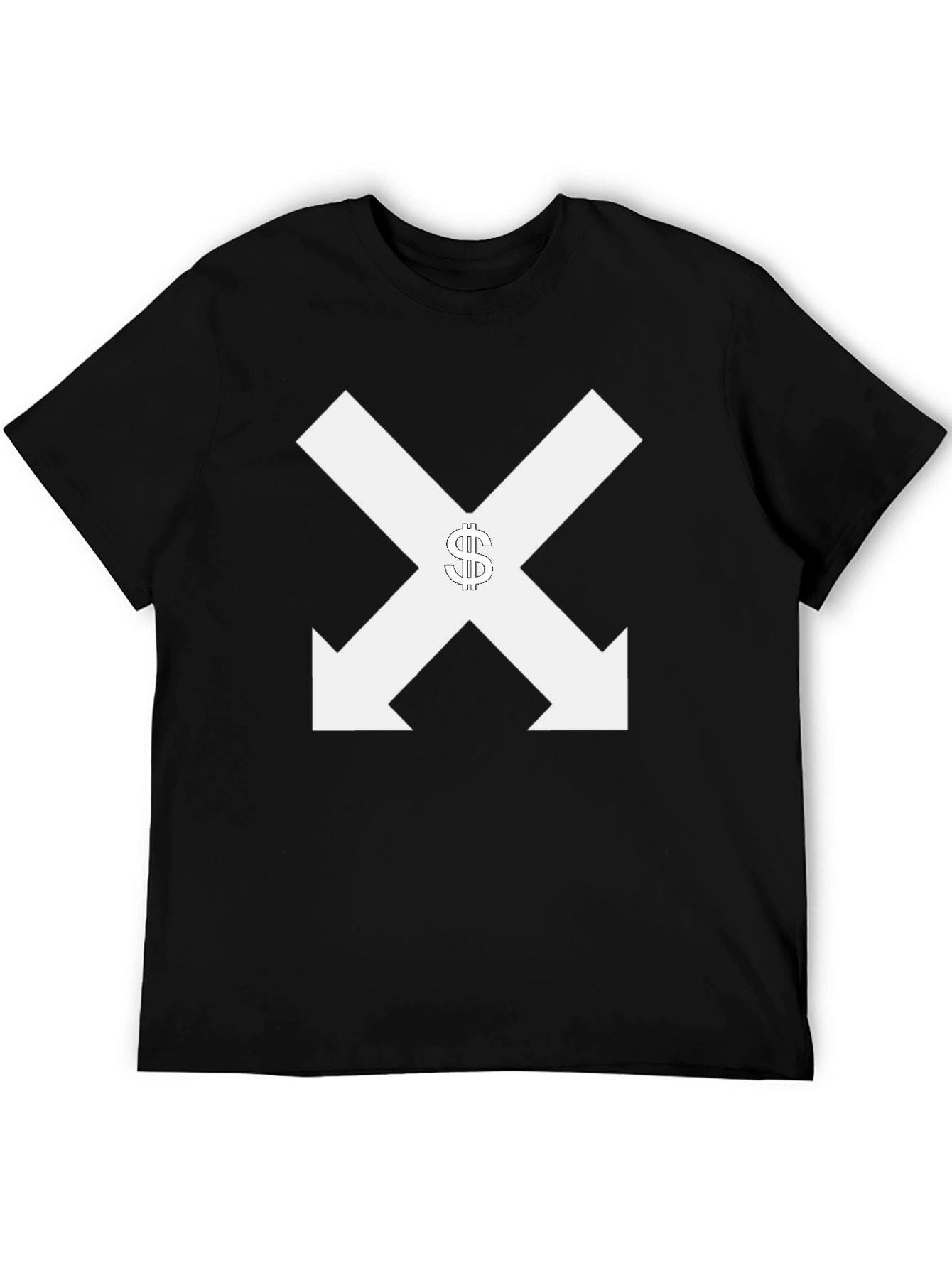 Black Tee with Arrows & Dollar Sign