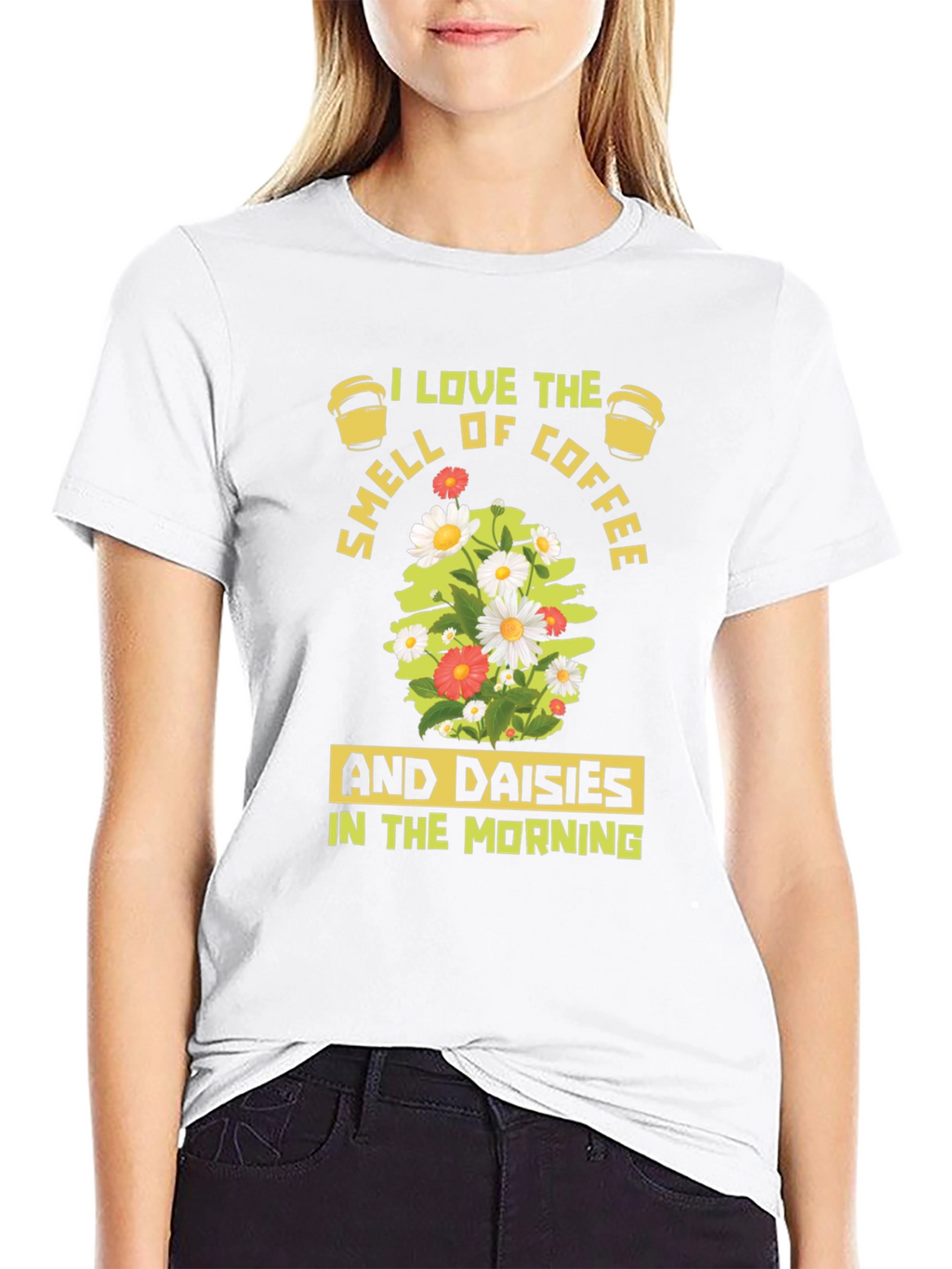 Coffee & Daisies T-Shirt - Morning Bliss