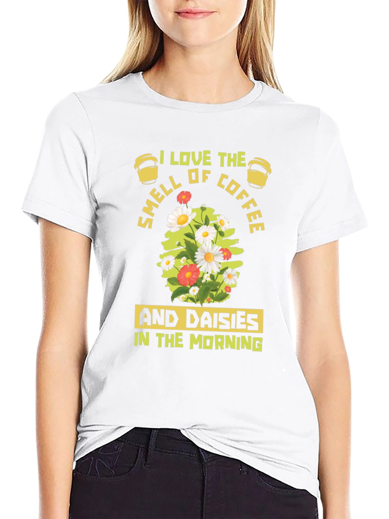 Coffee & Daisies T-Shirt - Morning Bliss