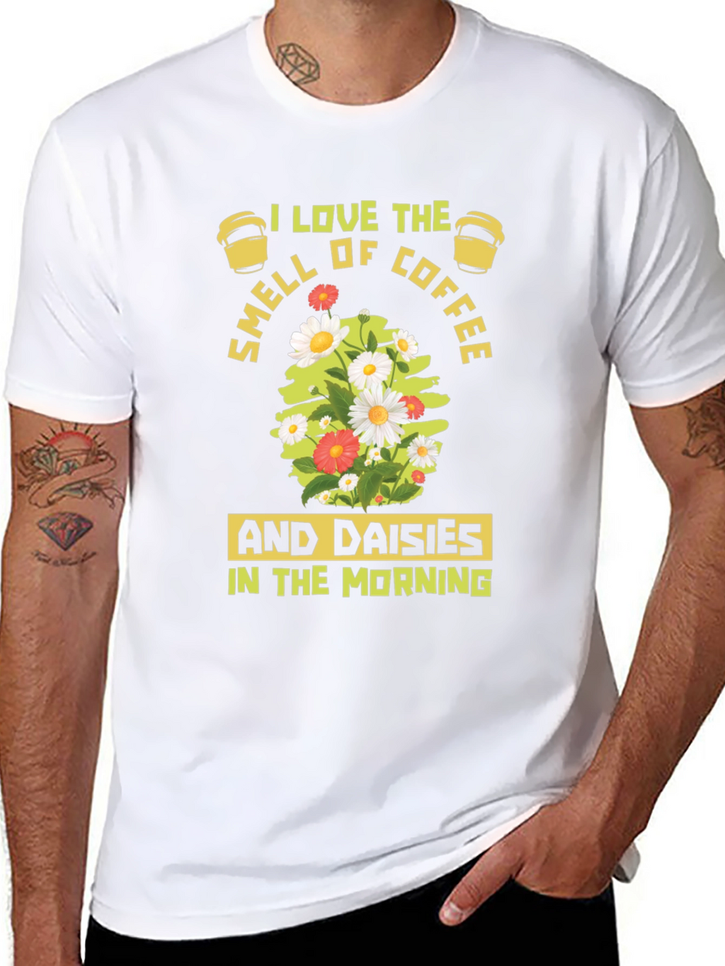 Coffee & Daisies T-Shirt - Morning Bliss