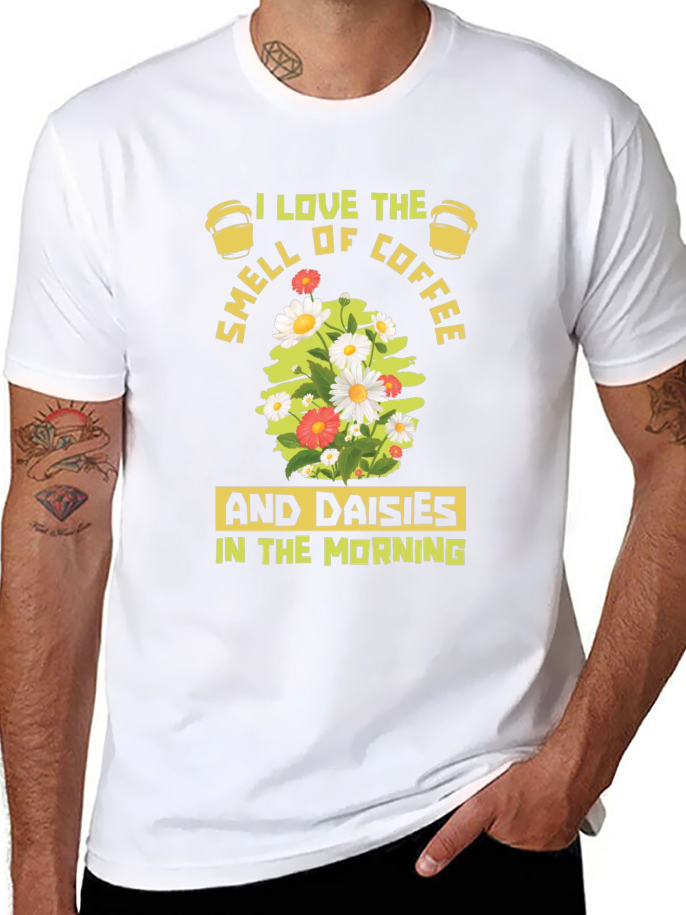 Coffee & Daisies T-Shirt - Morning Bliss