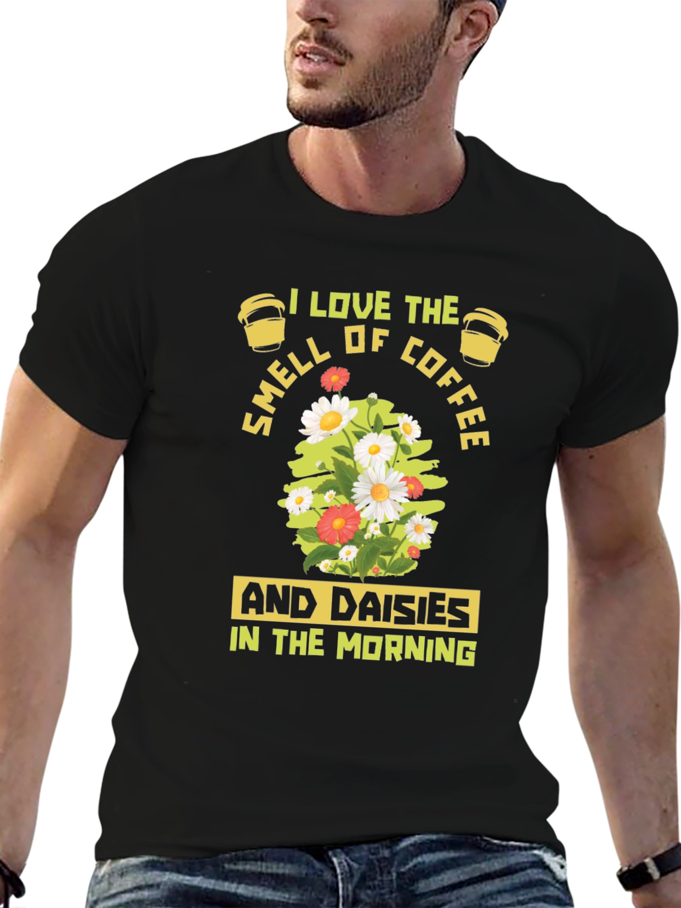 Coffee & Daisies T-Shirt - Morning Bliss