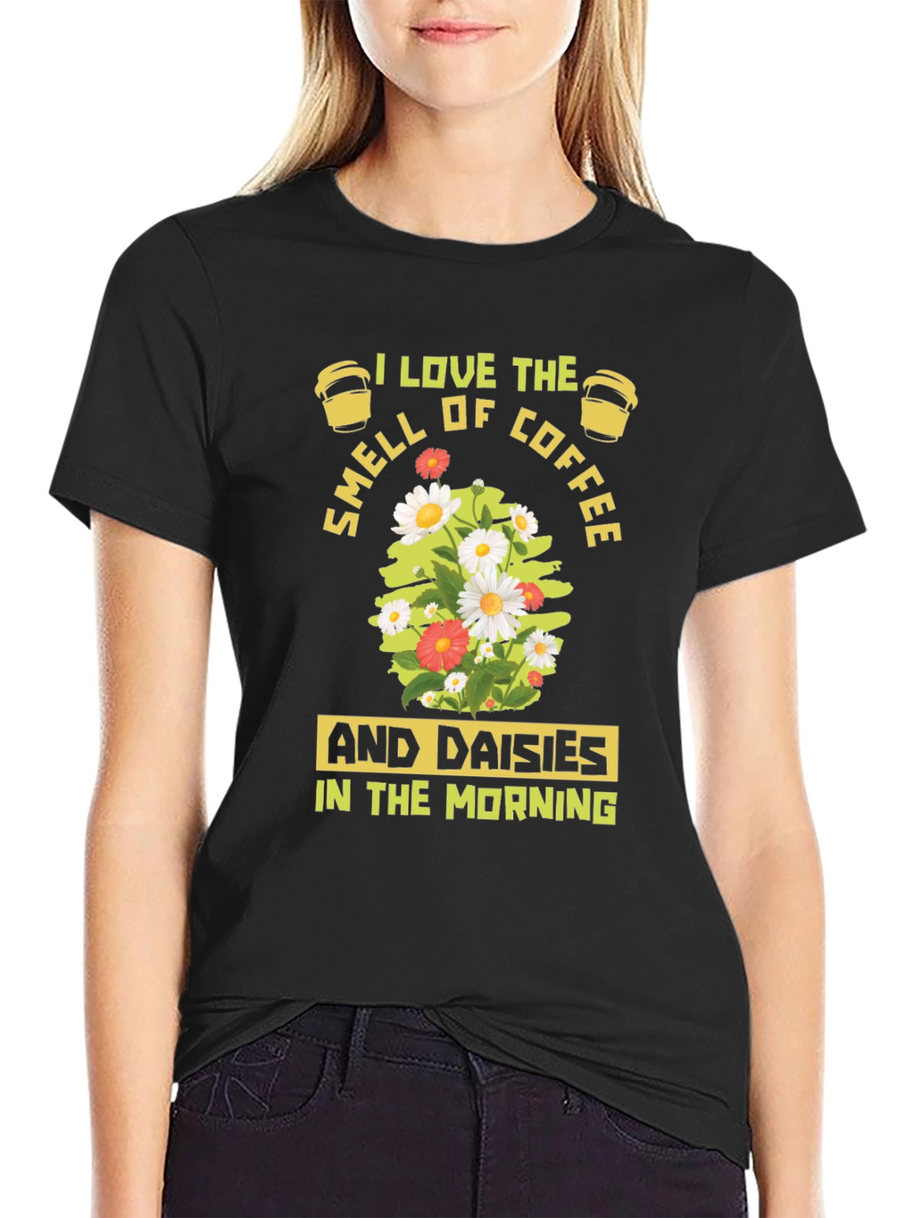 Coffee & Daisies T-Shirt - Morning Bliss