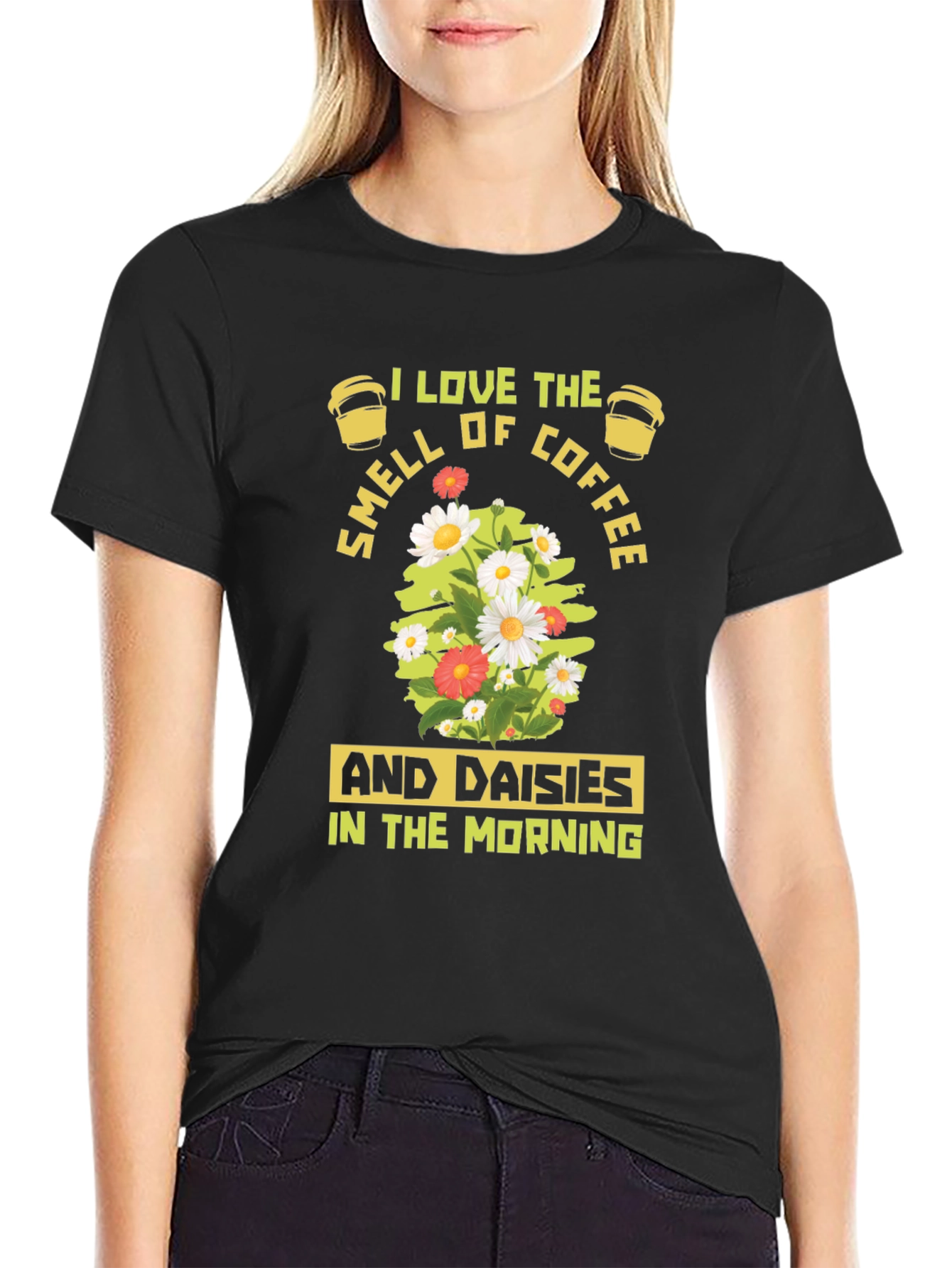 Coffee & Daisies T-Shirt - Morning Bliss