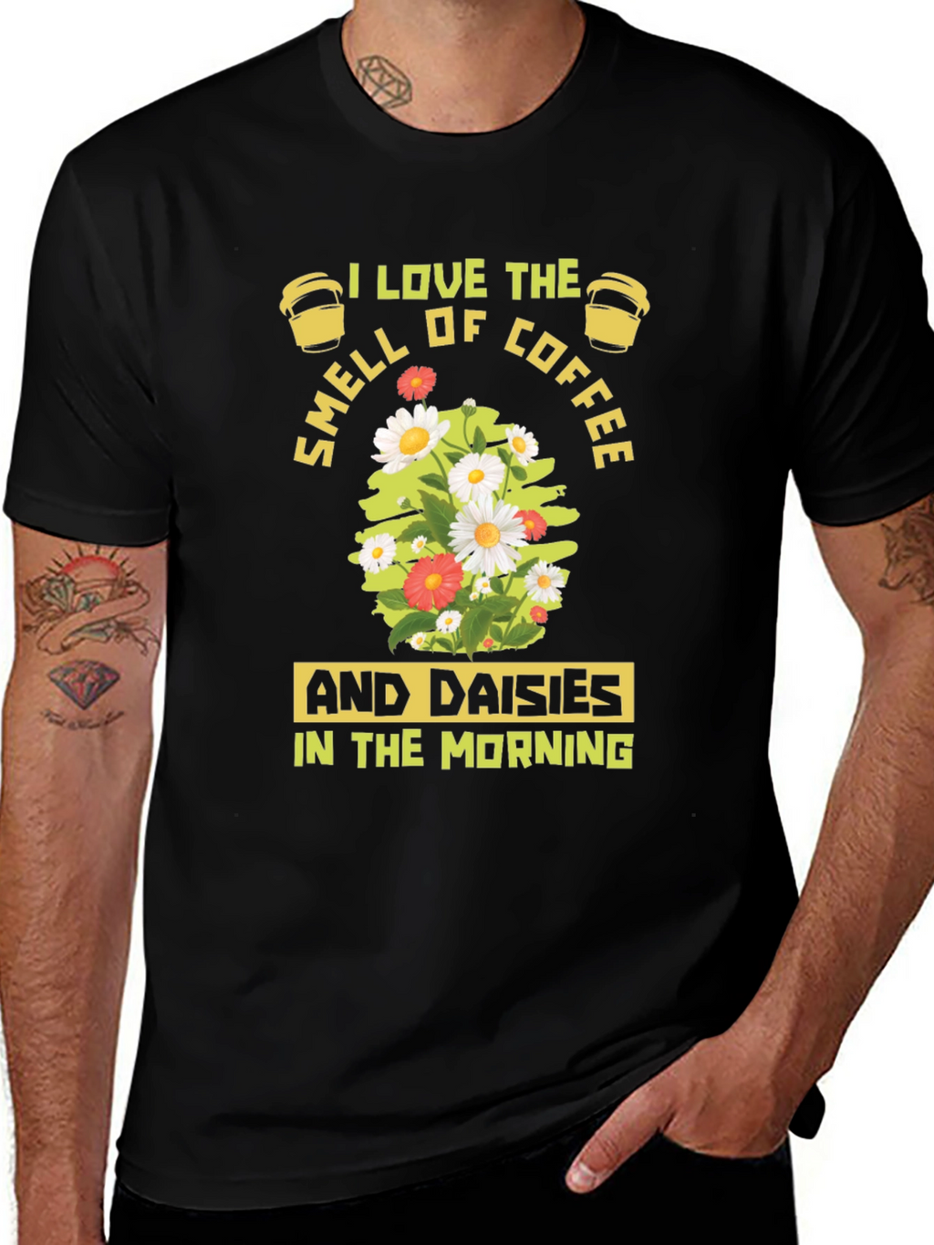 Coffee & Daisies T-Shirt - Morning Bliss