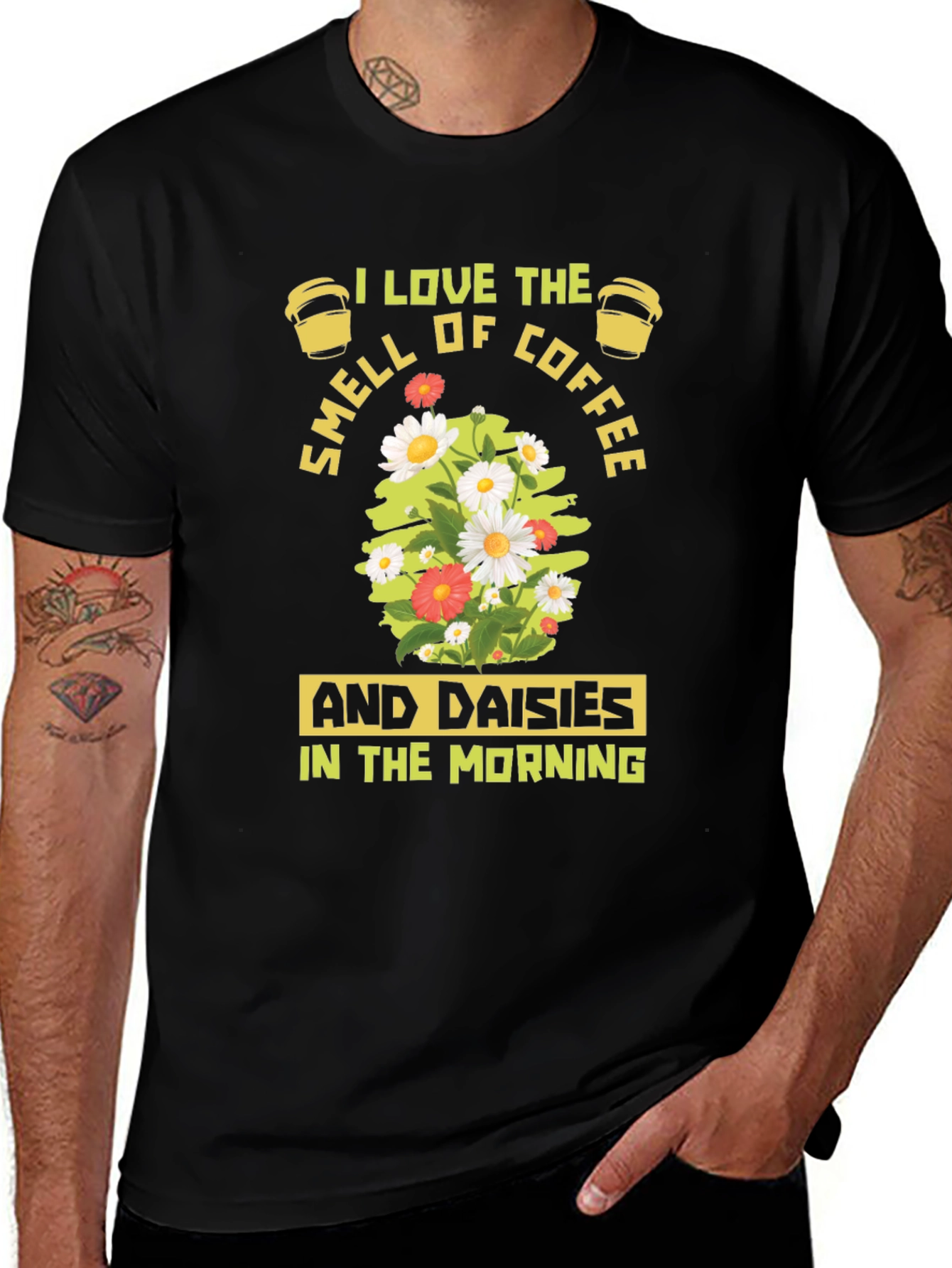 Coffee & Daisies T-Shirt - Morning Bliss