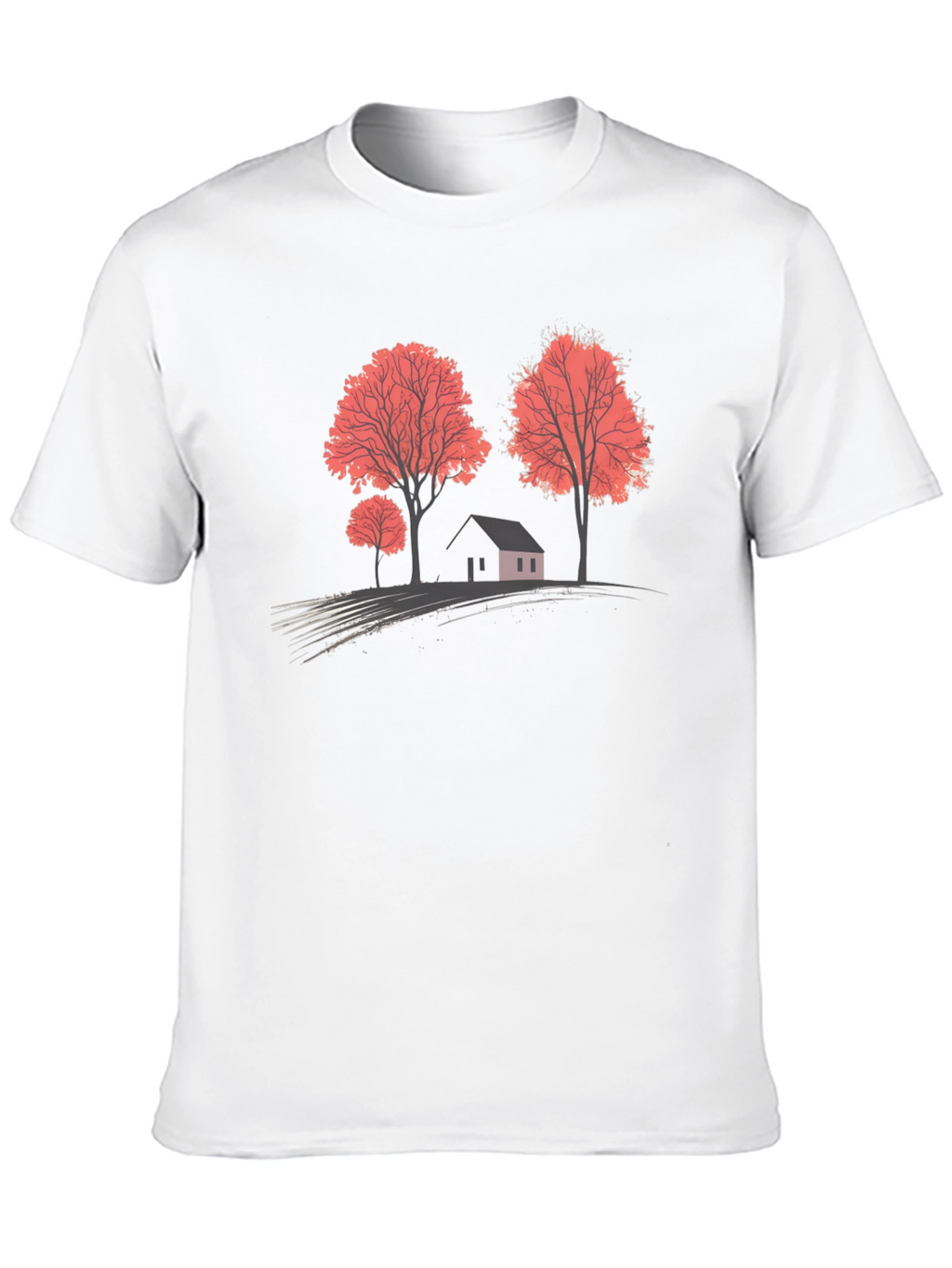 Nature Scene Graphic T-Shirt - Black
