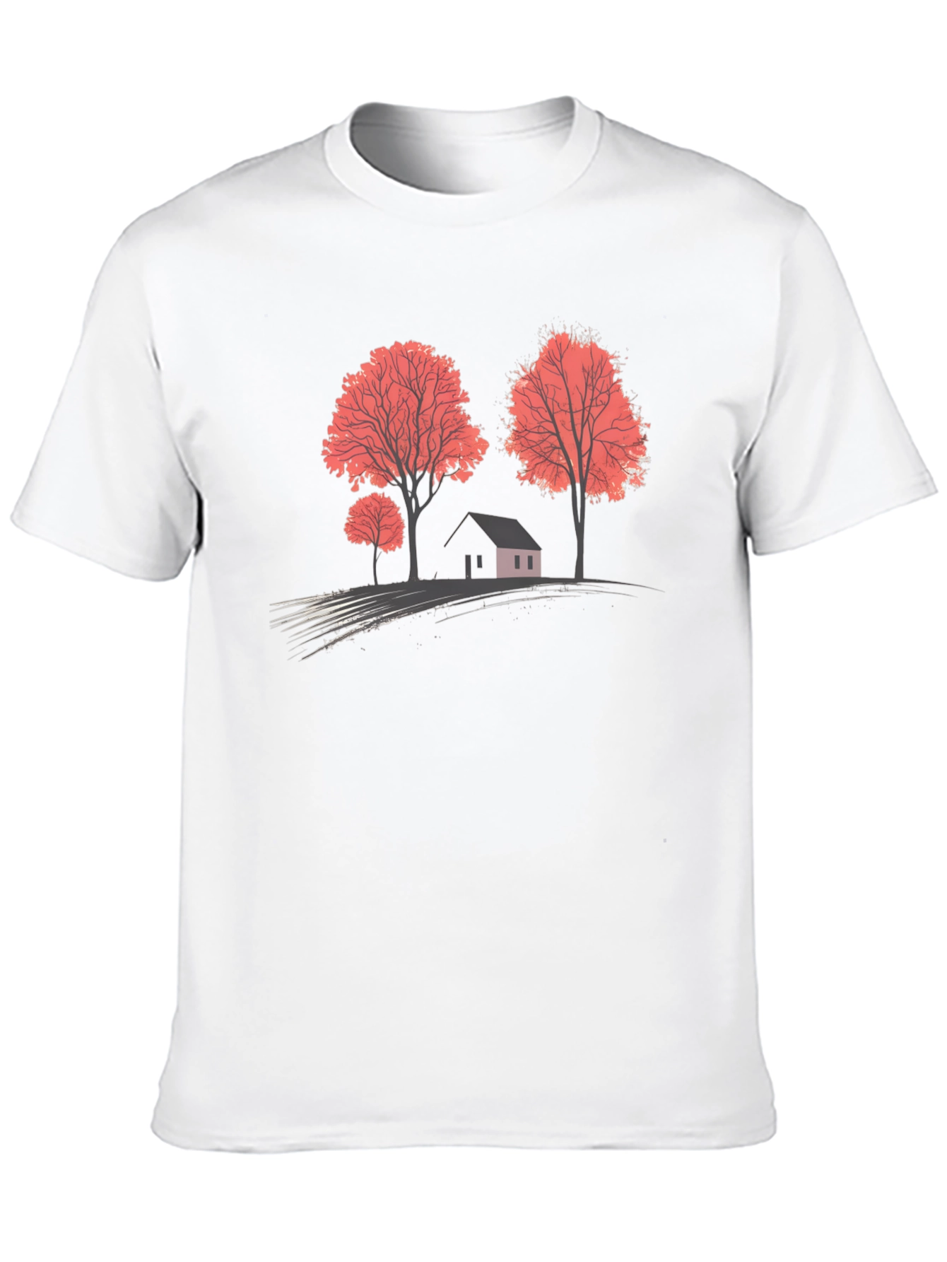 Nature Scene Graphic T-Shirt - Black