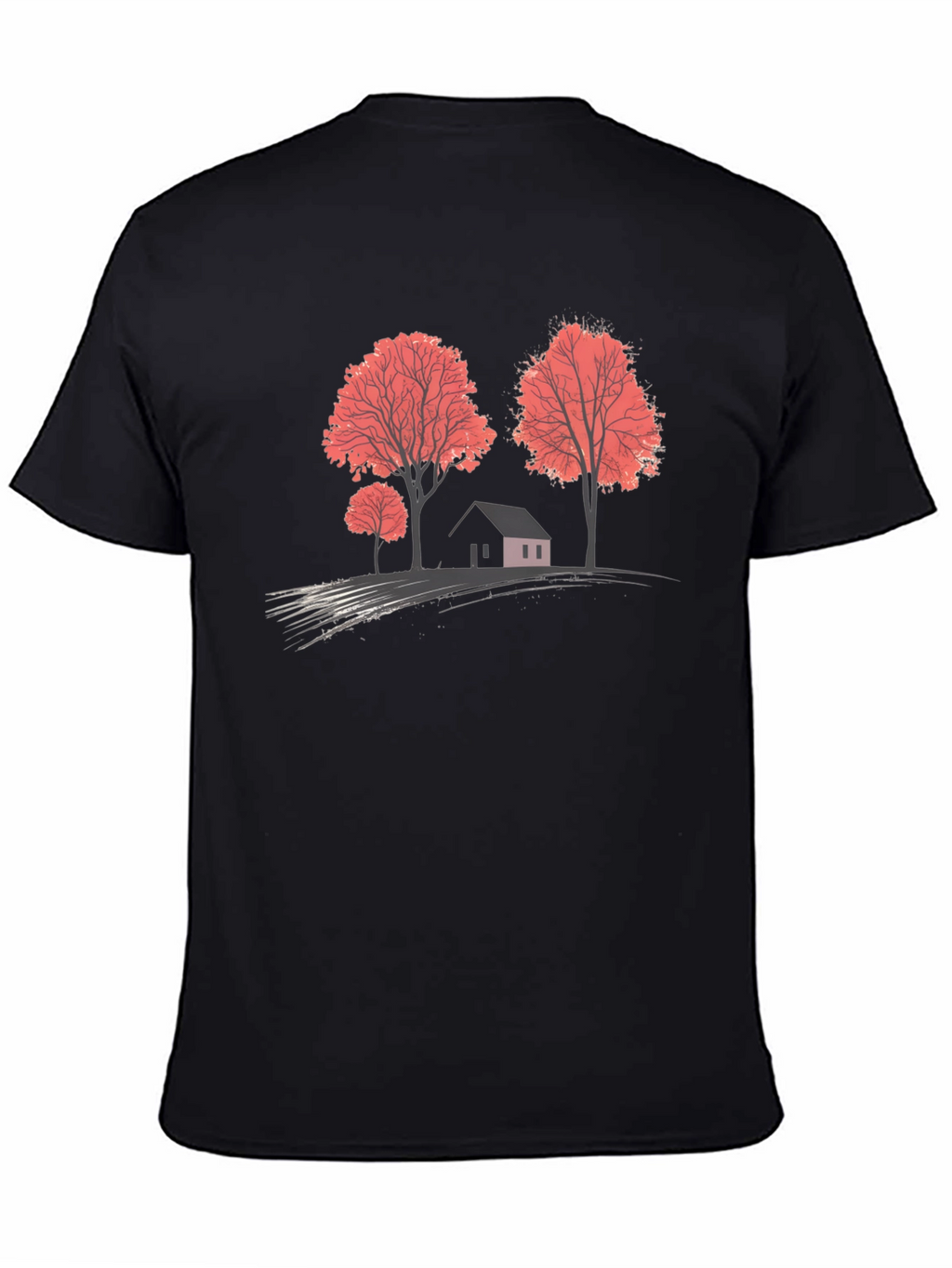 Nature Scene Graphic T-Shirt - Black